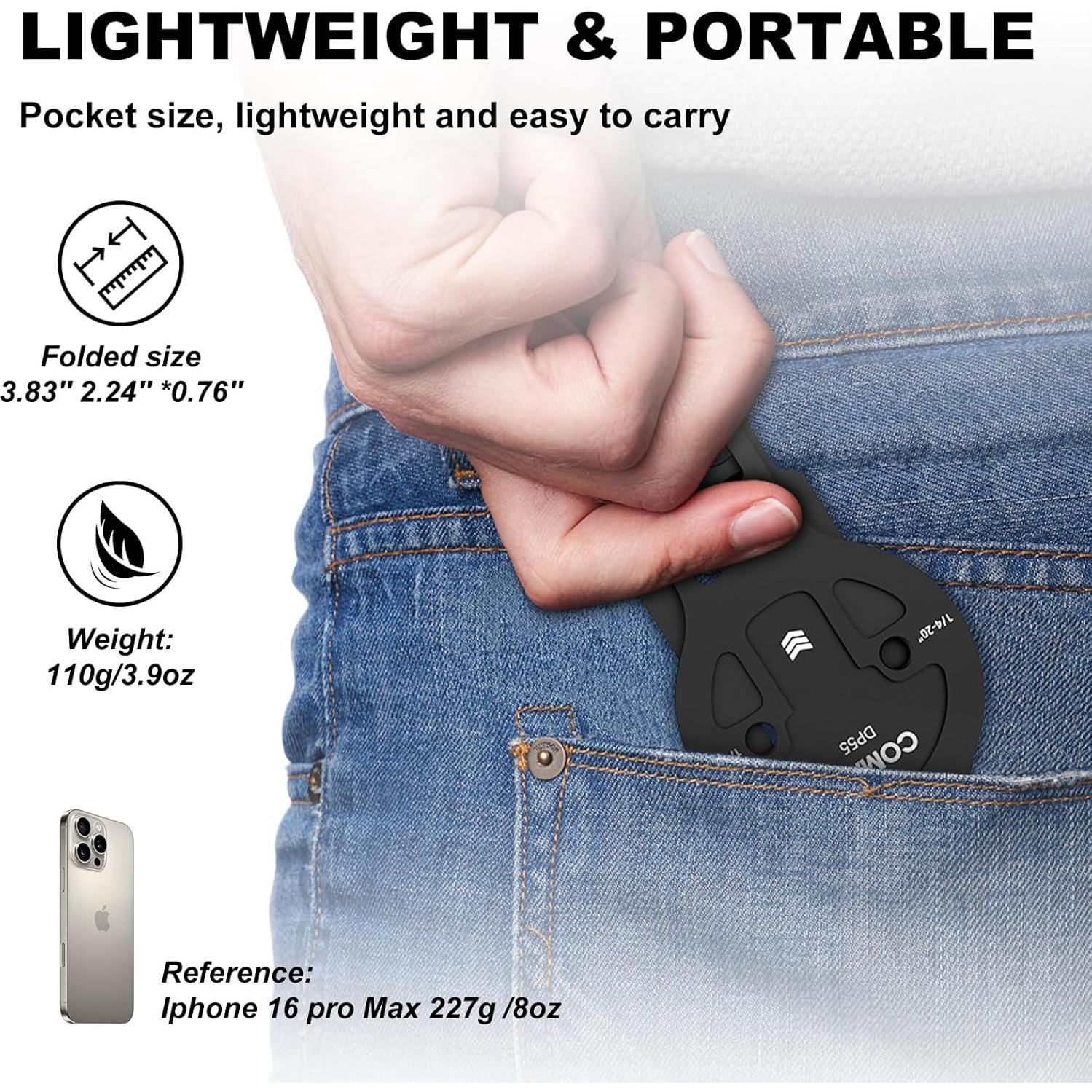 Trípode Magnético COMAN DP55 para iPhone - Plegable y Compacto