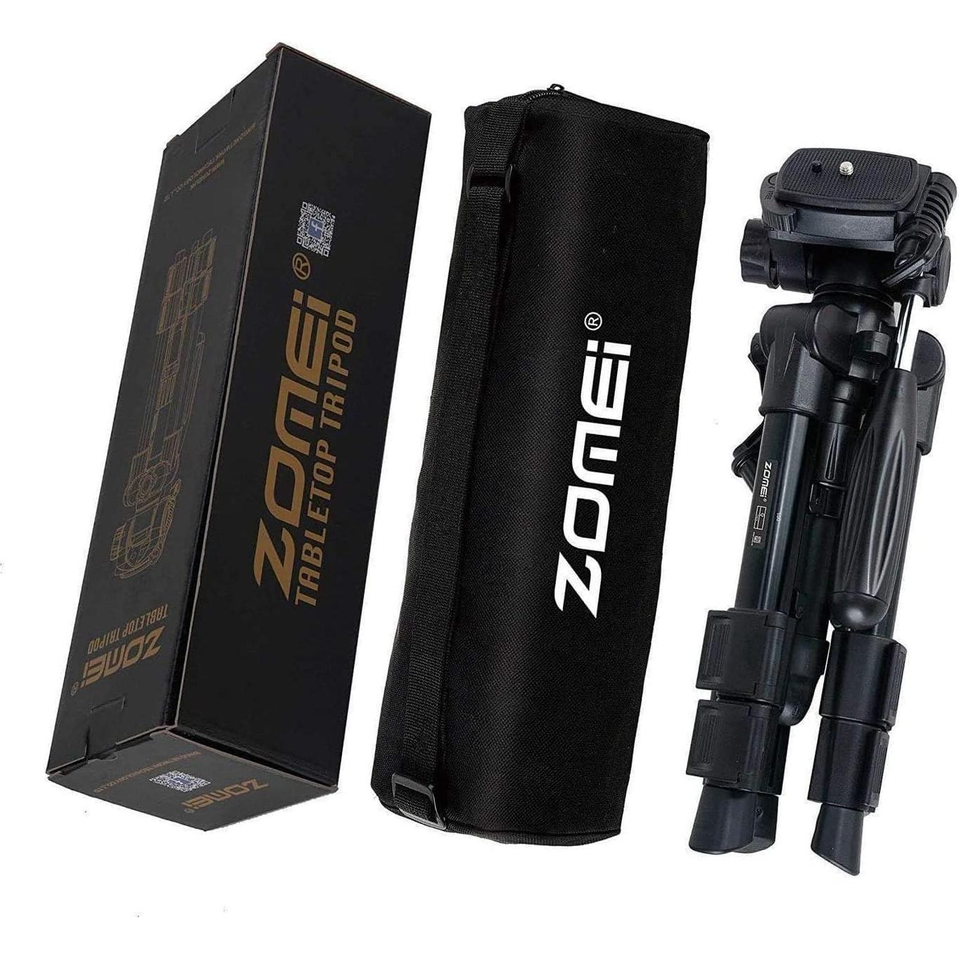 Trípode de Mesa Zomei Q100 para Cámara DSLR, 3 Vías, 51cm