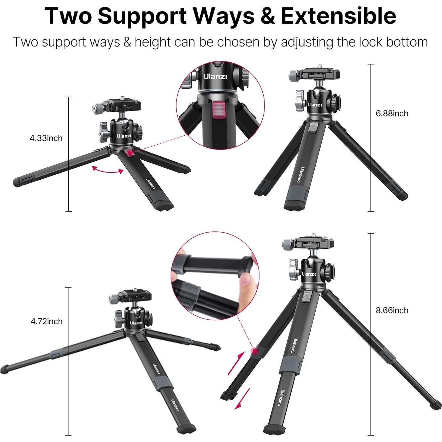 Trípode Mini PICTRON MT-24 Compacto Aluminio 360° para DSLR