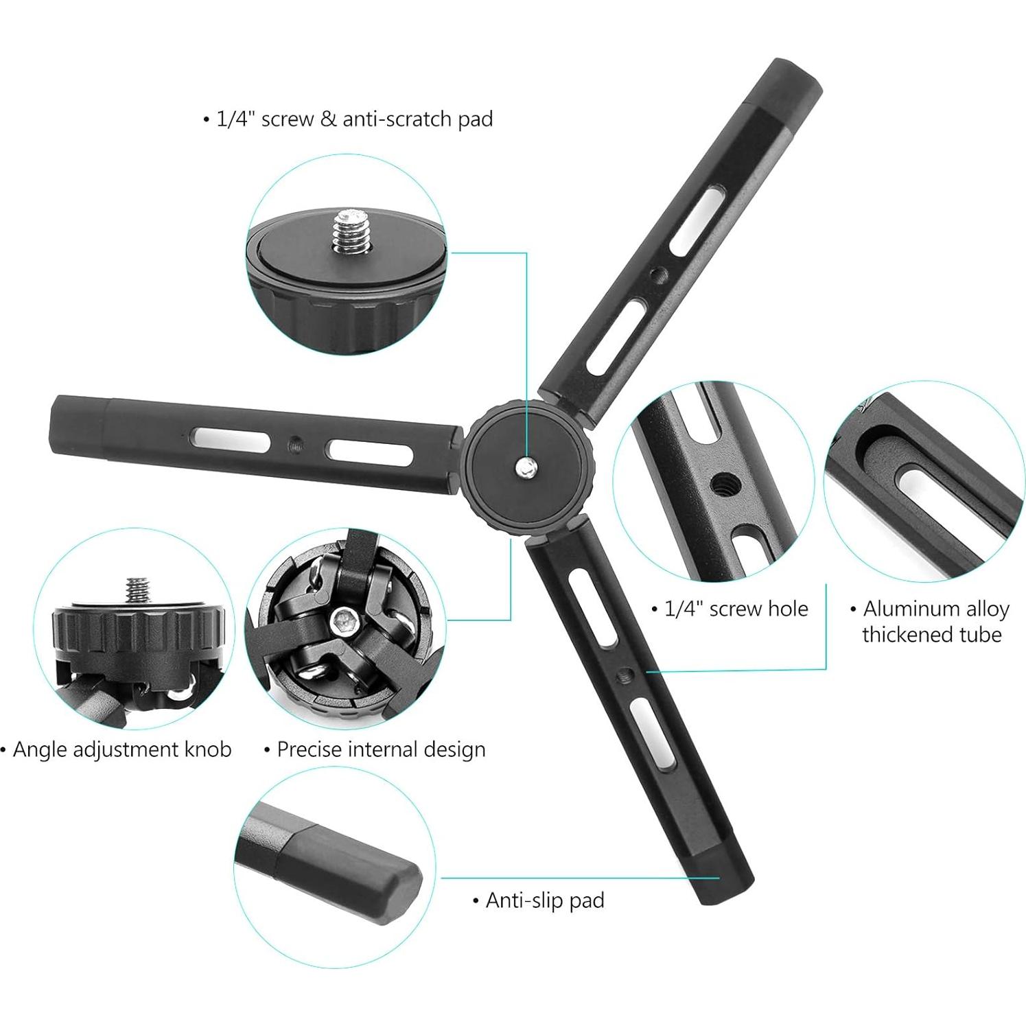 Trípode Mini de Metal Andoer para Cámara DSLR y Proyector
