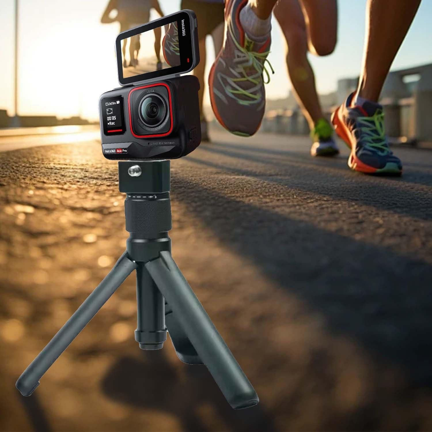 Adjustable Foldable Tripod Bullet Aluminum Alloy Perfect for Insta360 X3,ONE RS,GO 2,ONE X2,ONE R,ONE X,ONE Multi-Functional Tabletop Fold Tripod