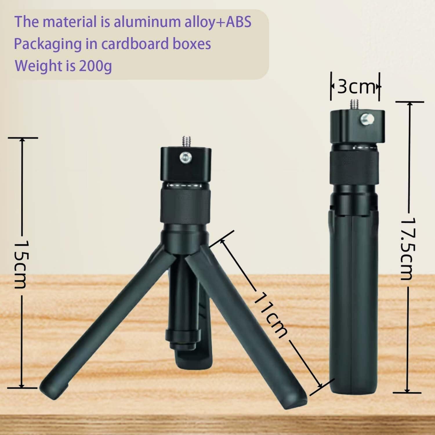 Adjustable Foldable Tripod Bullet Aluminum Alloy Perfect for Insta360 X3,ONE RS,GO 2,ONE X2,ONE R,ONE X,ONE Multi-Functional Tabletop Fold Tripod