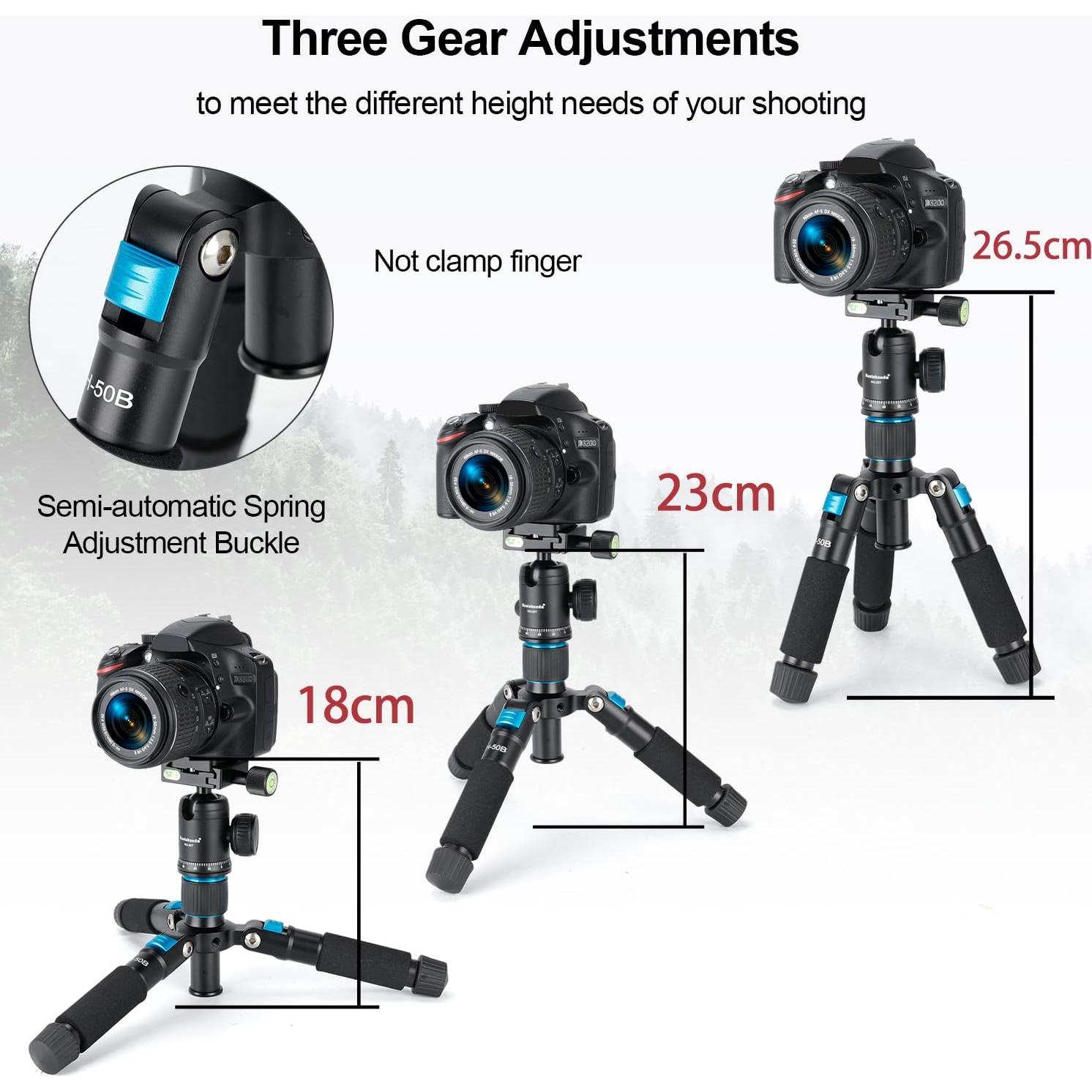 Mini Trípode de Escritorio Koolehaoda H50B 20" Aluminio Azul