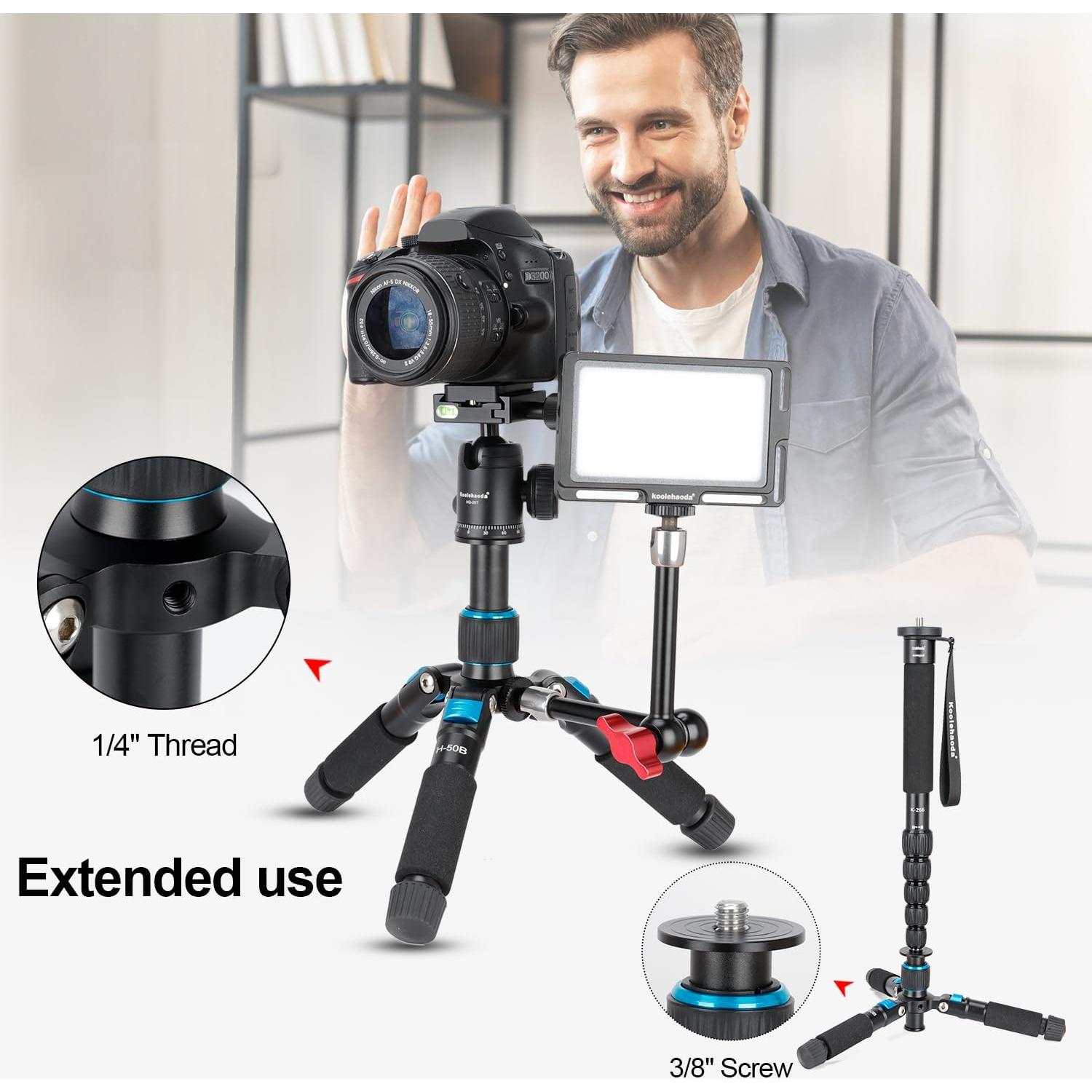 Mini Trípode de Escritorio Koolehaoda H50B 20" Aluminio Azul