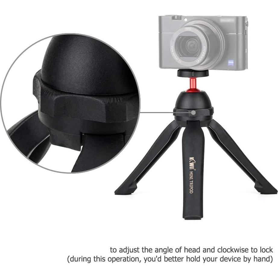 Mini Trípode KIWIFOTOS KTB-MT1 Rojo 360° para Cámara DSLR y Sin Espejo