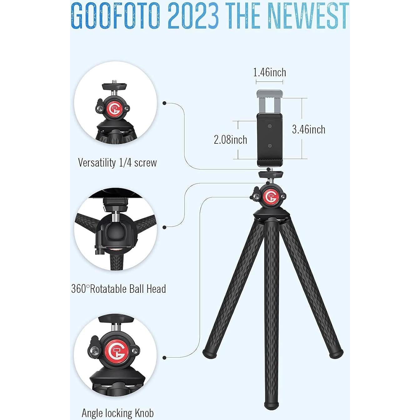 Trípode Flexible para Teléfono GooFoto B1 - 1.5kg, Antideslizante