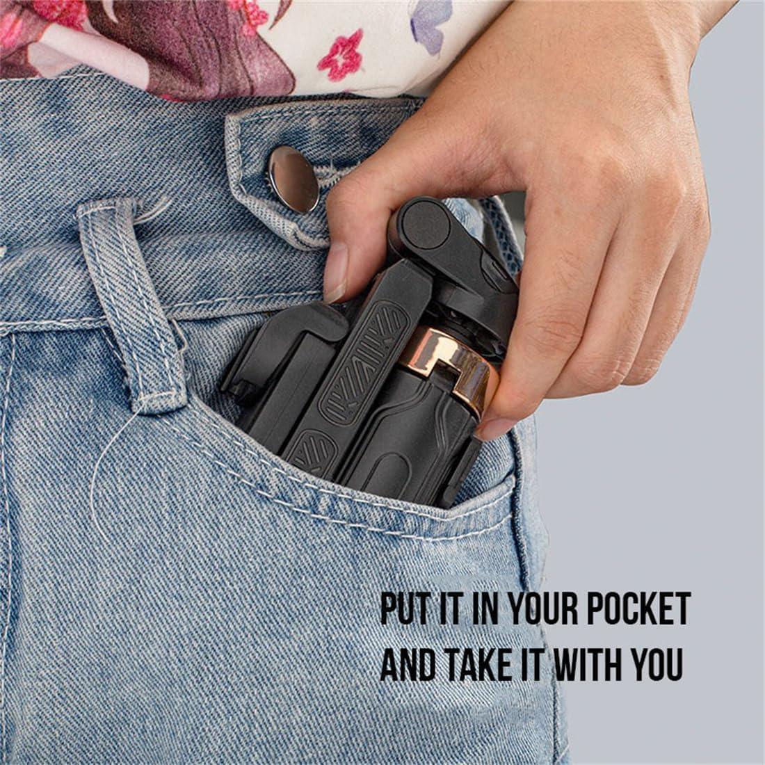 Trípode Mini Razunoth con Control Remoto y Luz de Relleno