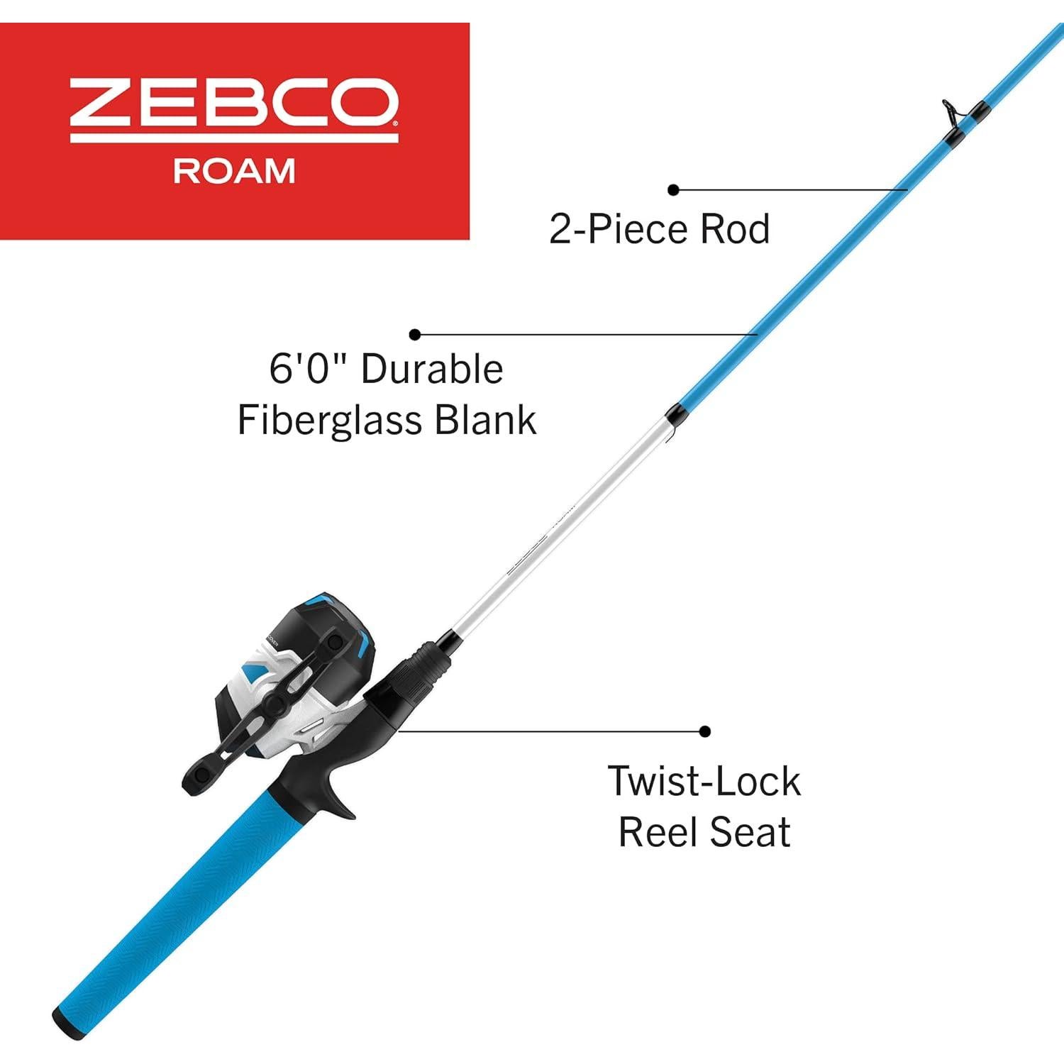 Combo de Caña de Pescar Zebco Roam 6 Pies y Carrete Spincast