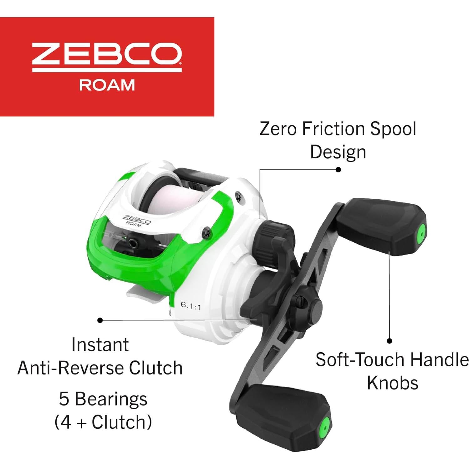 Combo de Carrete Baitcast y Caña Zebco Roam 2 Piezas 198 cm