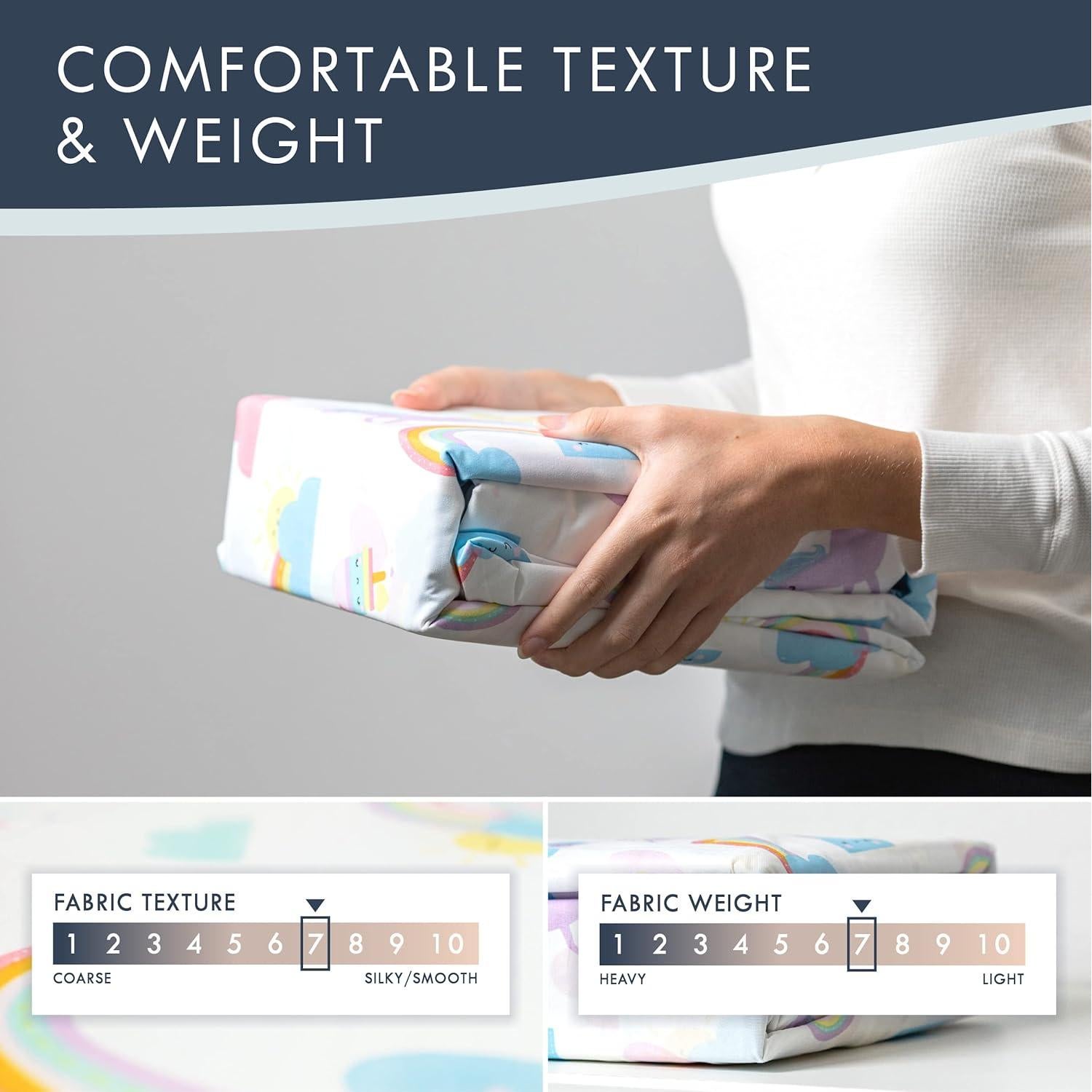 Juego de Sábanas de Cama Completa Donde los Puntos de Lunares Unicornio 4 Piezas