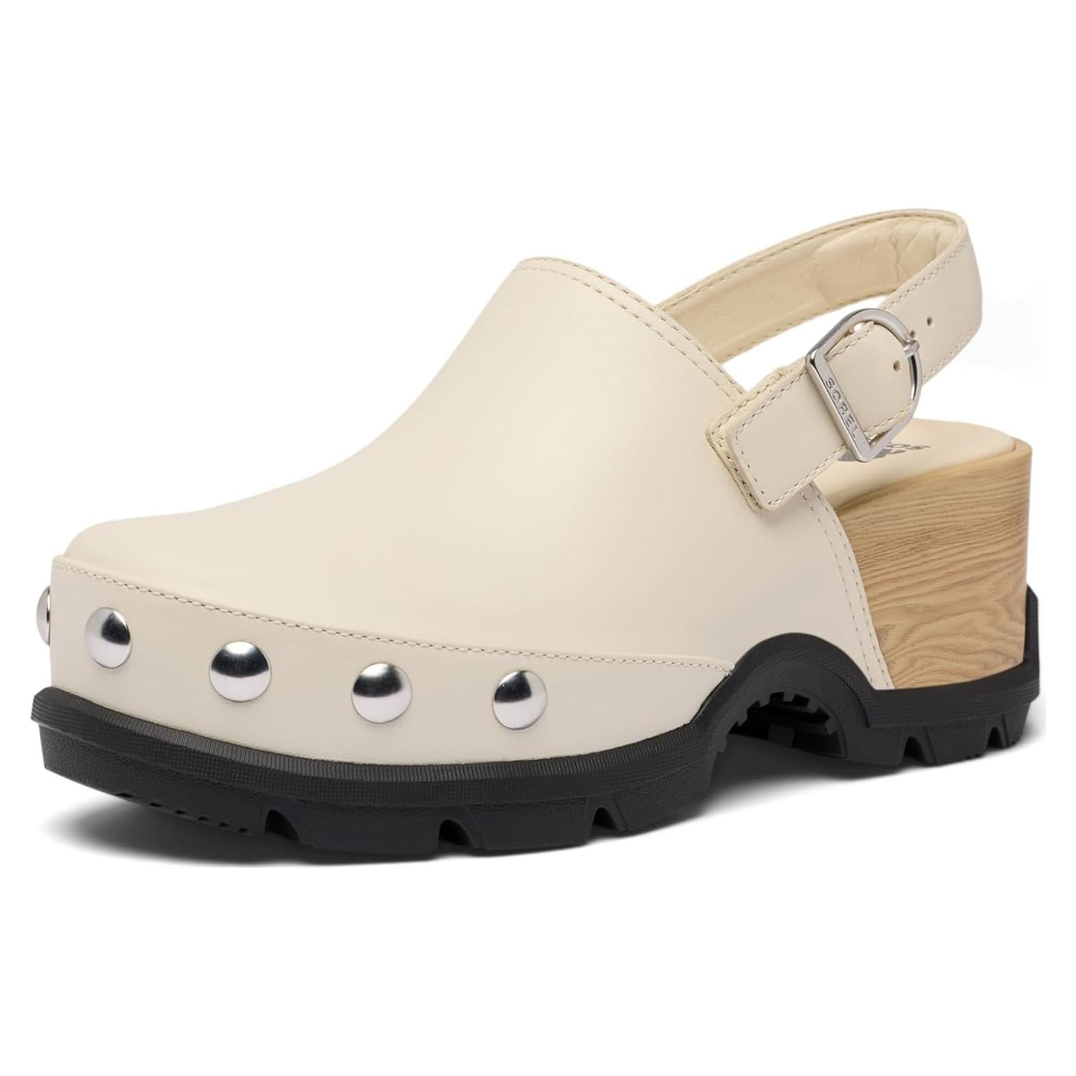 Zueco Sorel Roam'n Clog RVT para Mujeres Tiza/Negro 7