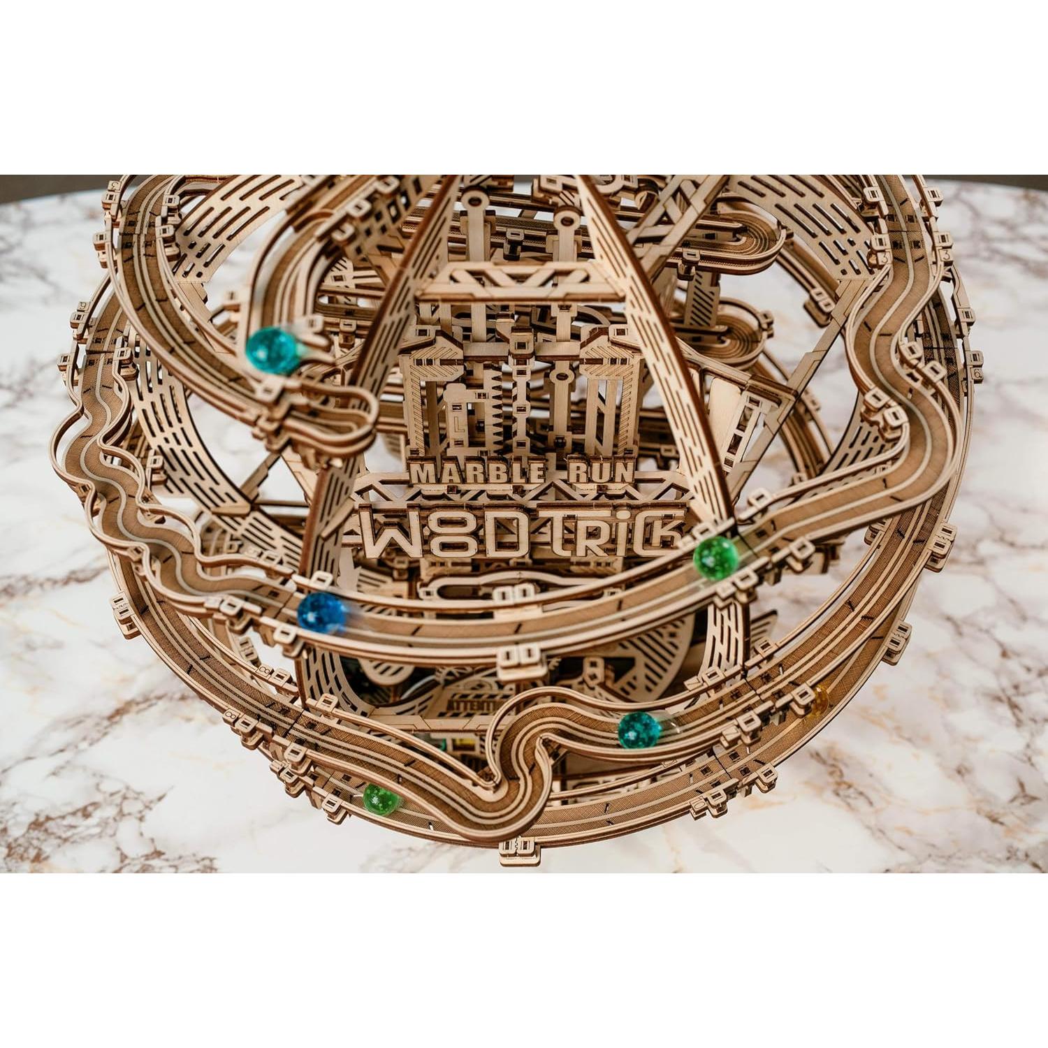 Wood Trick Carrera de Canicas de Madera Motorizada 3D 43.4x40.6 cm