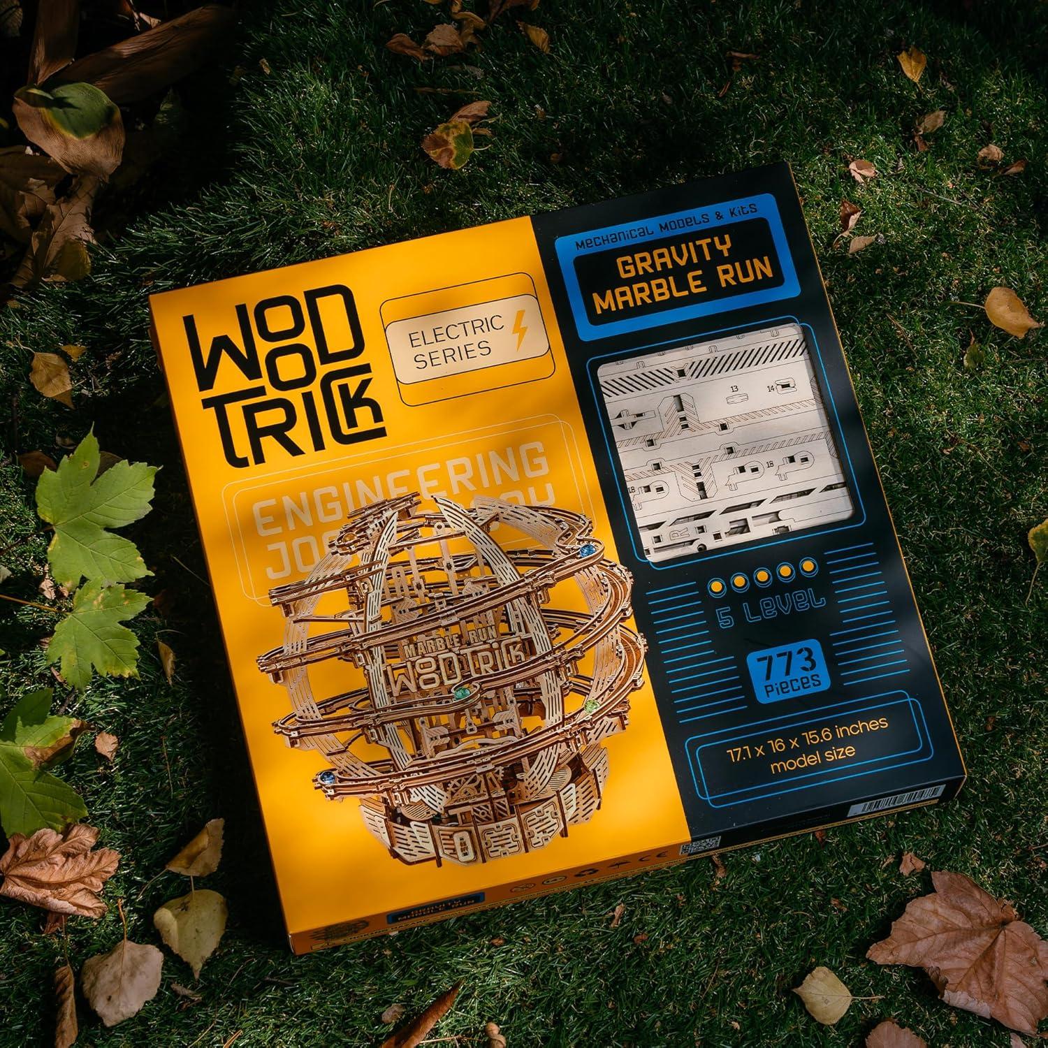 Wood Trick Carrera de Canicas de Madera Motorizada 3D 43.4x40.6 cm