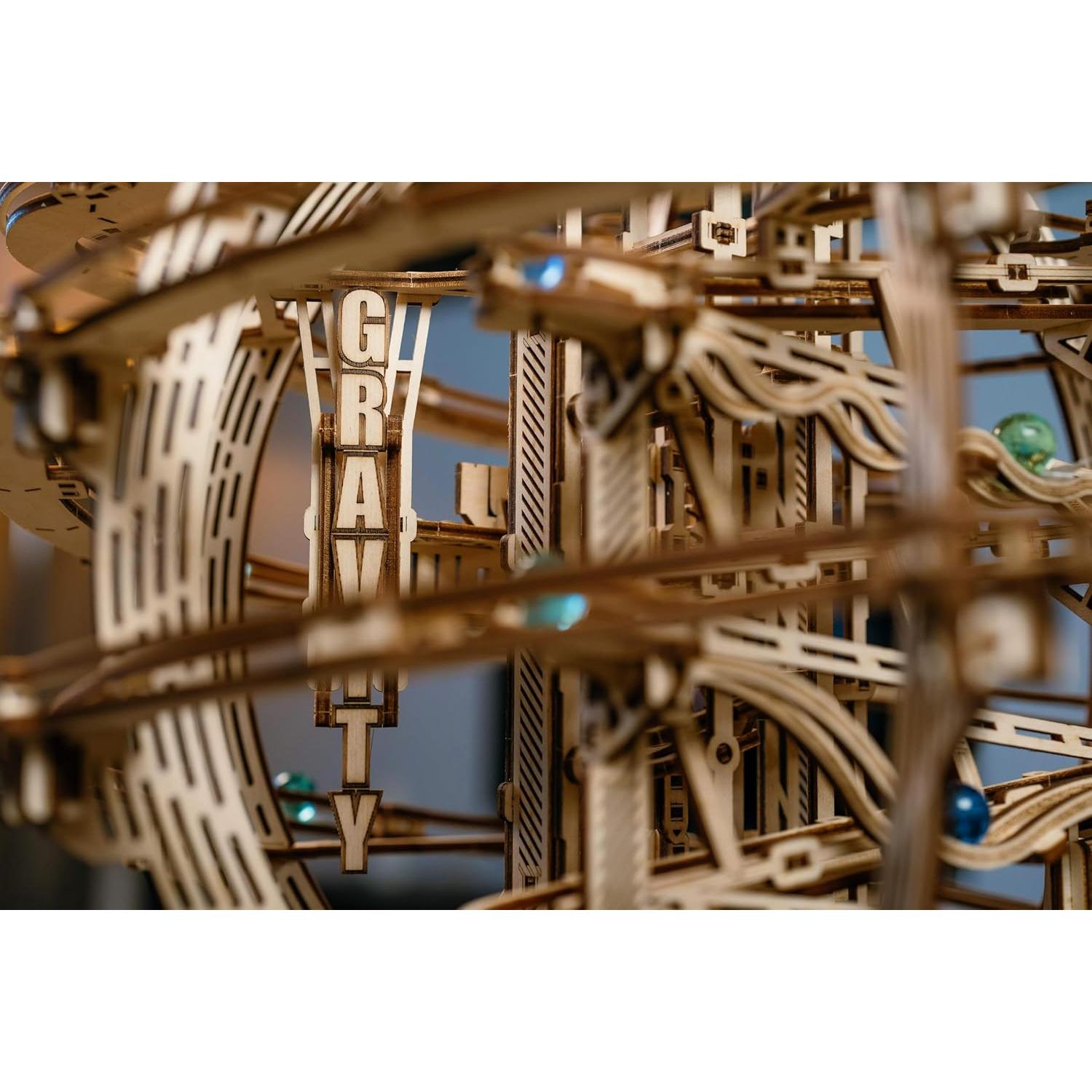 Wood Trick Carrera de Canicas de Madera Motorizada 3D 43.4x40.6 cm