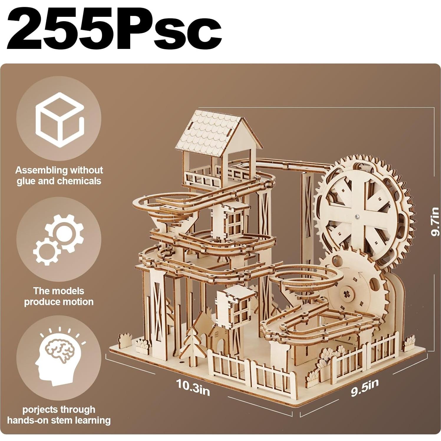 Juego de rompecabezas 3D LCOCWMY pista de canicas DIY 26x24x24.5cm