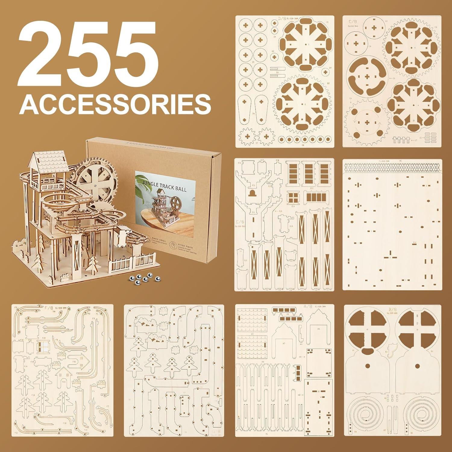 Juego de rompecabezas 3D LCOCWMY pista de canicas DIY 26x24x24.5cm