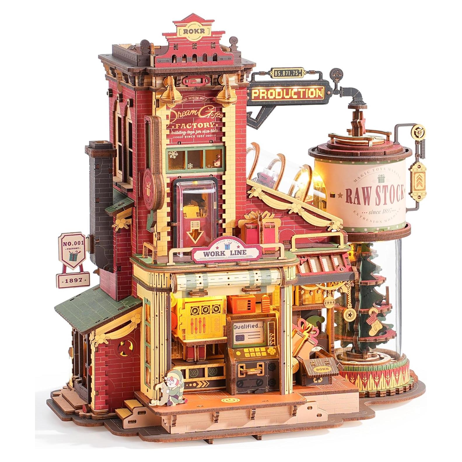 Rompecabezas 3D ROKR Fábrica de Regalos con Música y Luces