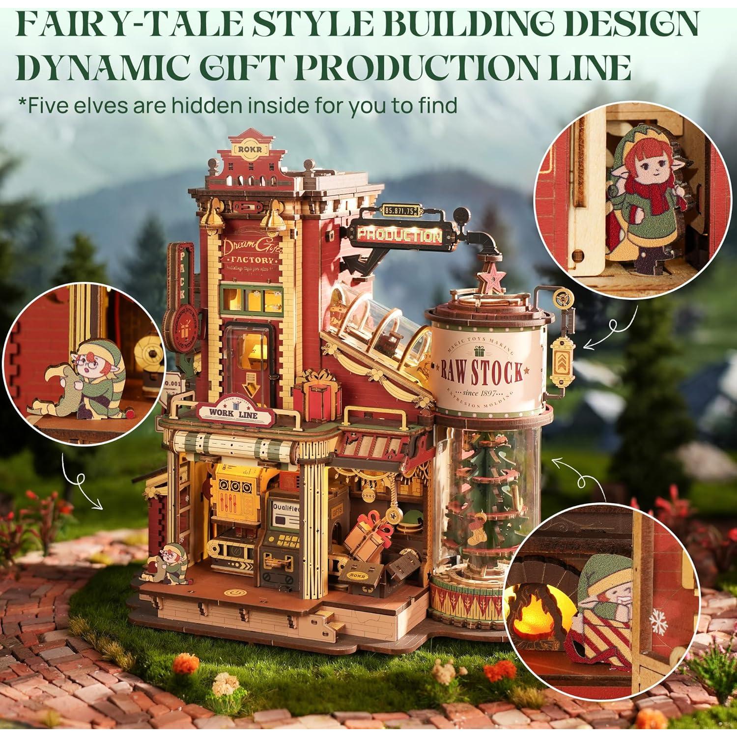 Rompecabezas 3D ROKR Fábrica de Regalos con Música y Luces