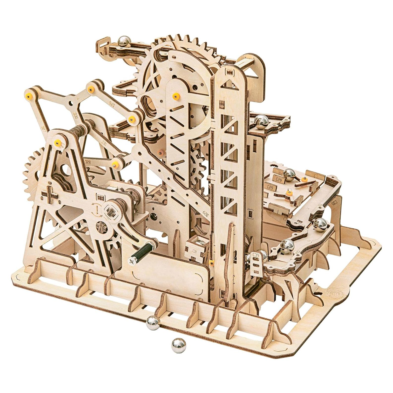 3D Wooden Marble Run Puzzle Craft Toy, Gift for Adults & Age 14+, DIY Model Building Kits - Tower Coaster(Marble Climber)
