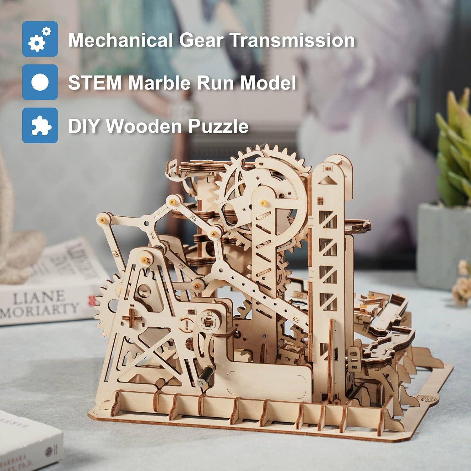 3D Wooden Marble Run Puzzle Craft Toy, Gift for Adults & Age 14+, DIY Model Building Kits - Tower Coaster(Marble Climber)