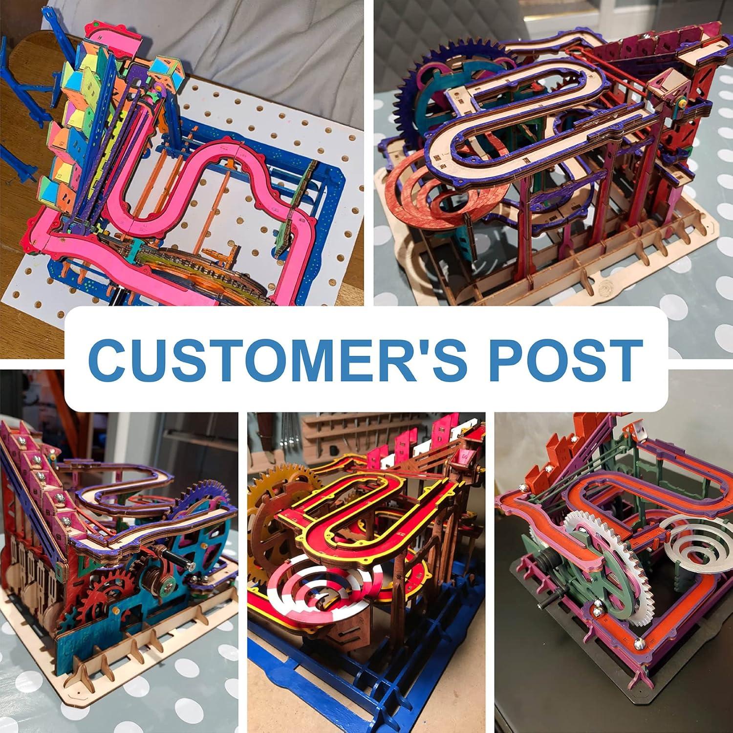 3D Wooden Marble Run Puzzle Craft Toy, Gift for Adults & Age 14+, DIY Model Building Kits - Tower Coaster(Marble Climber)