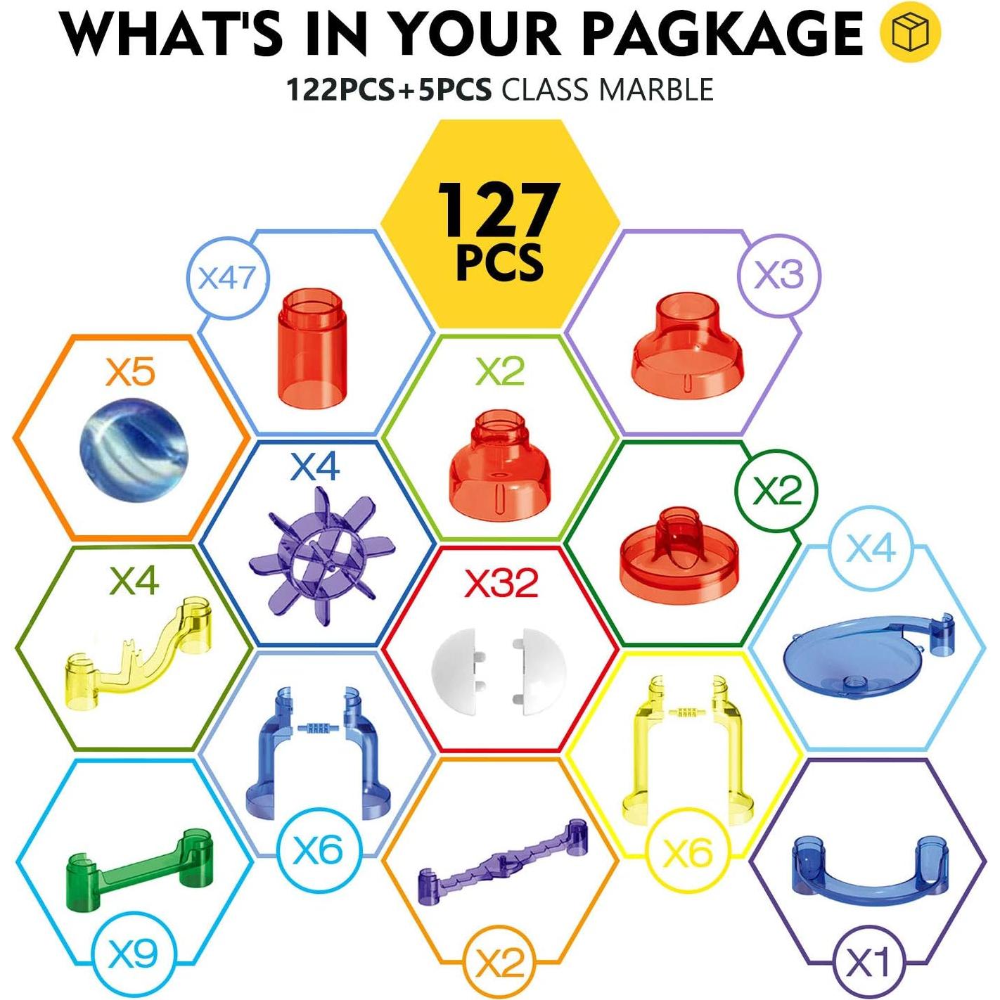 Juego de Canicas Magicfly 127 Piezas Pista de Carreras