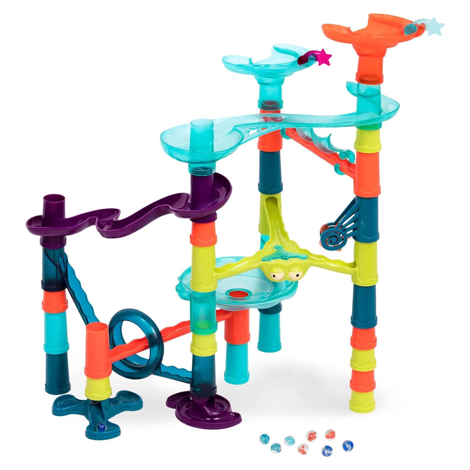 Marble Palooza – Buildable STEM-Based Maze Run Kit Featuring 38 Interlocking Components – Logical Thinking and Fine Motor Development Set for Inquisitive Kids – 3+ Years