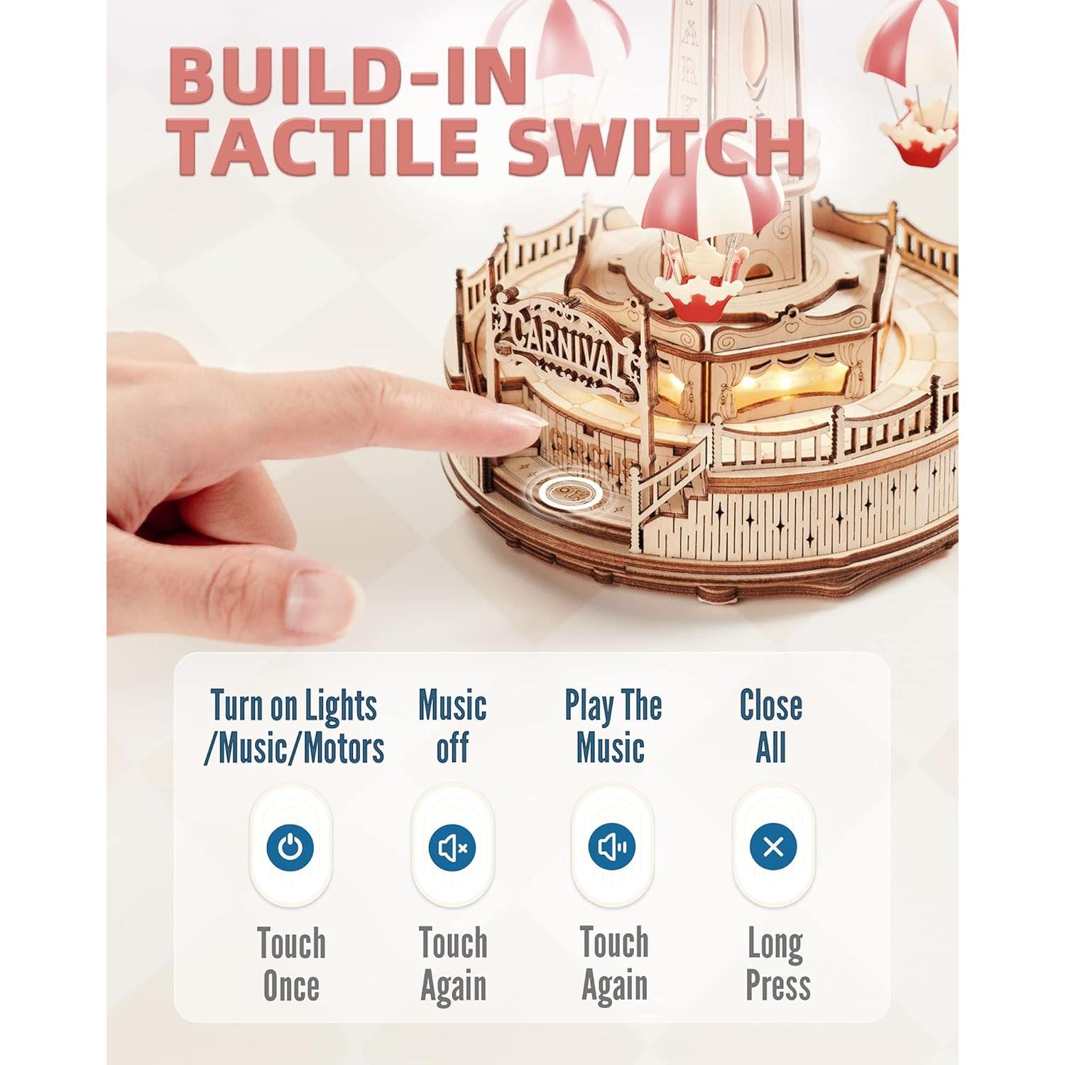 Rompecabezas 3D de Madera ROKR EA01 con Música y LED