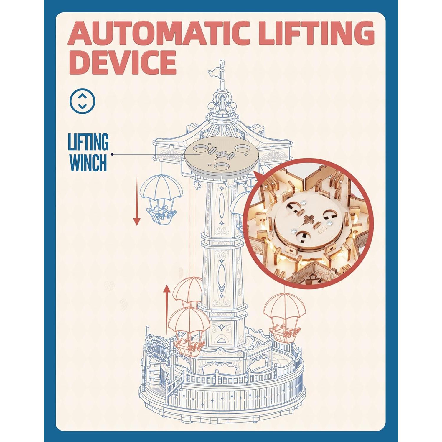 Rompecabezas 3D de Madera ROKR EA01 con Música y LED