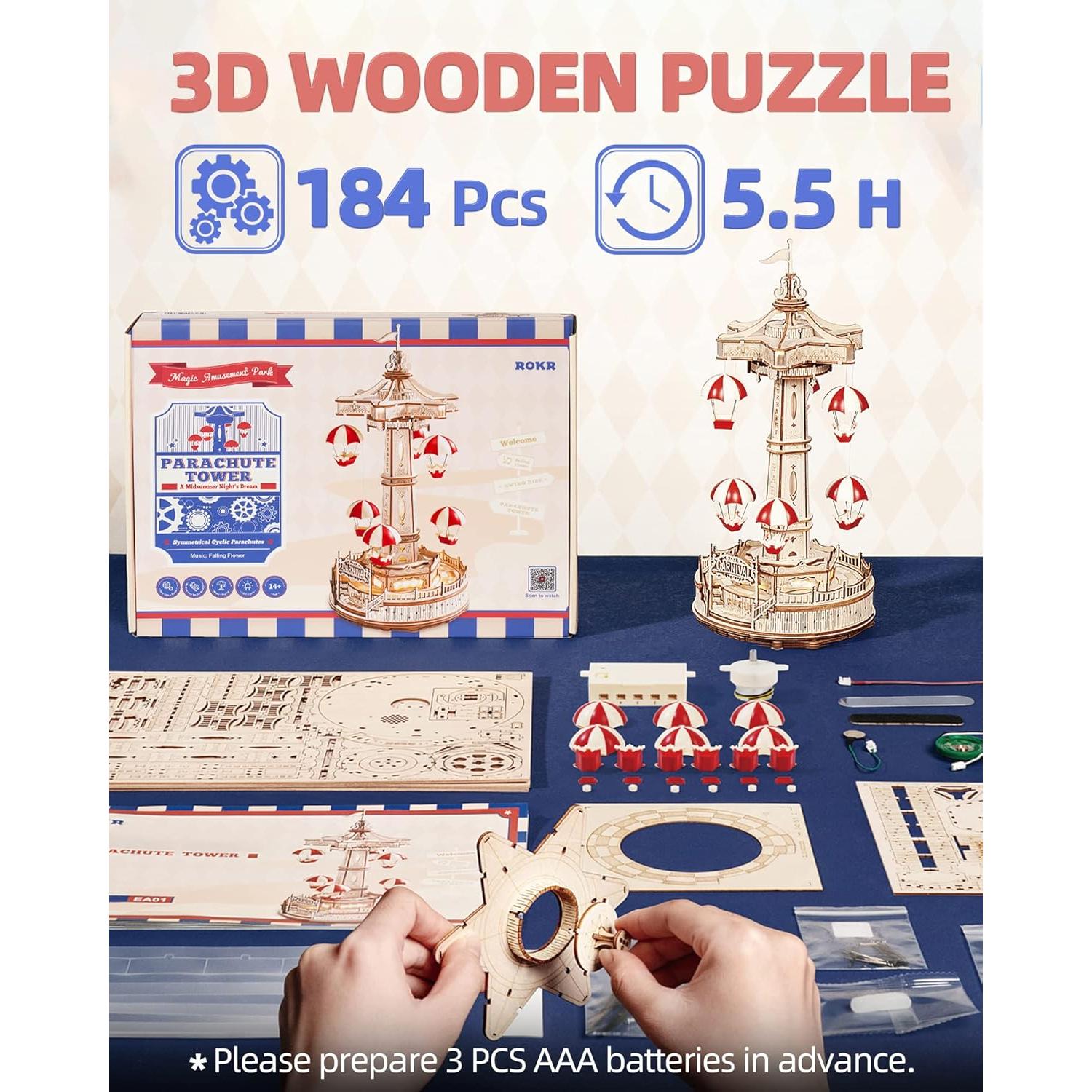 Rompecabezas 3D de Madera ROKR EA01 con Música y LED