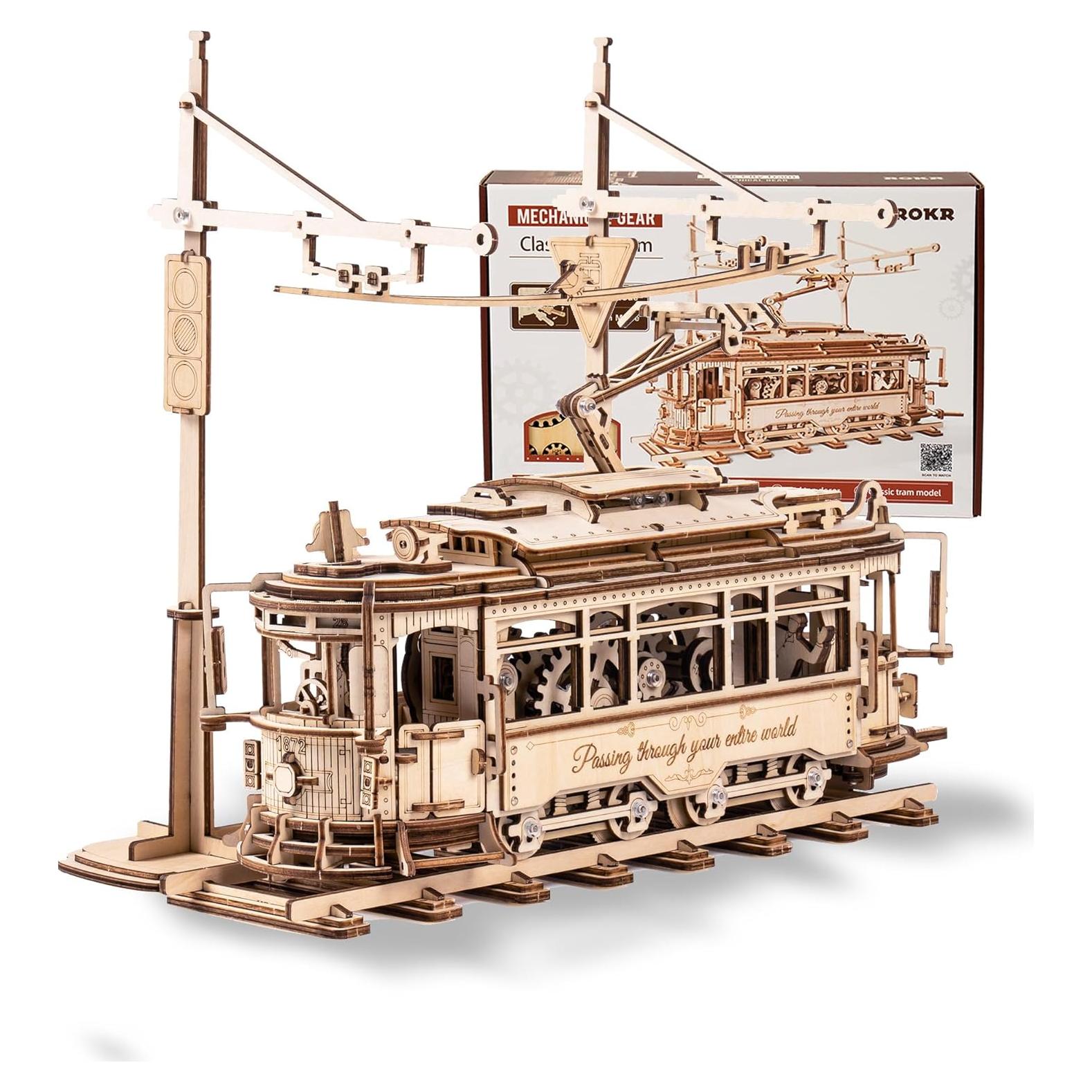 Rompecabezas 3D de Madera ROKR Tranvía LK801 para Adultos