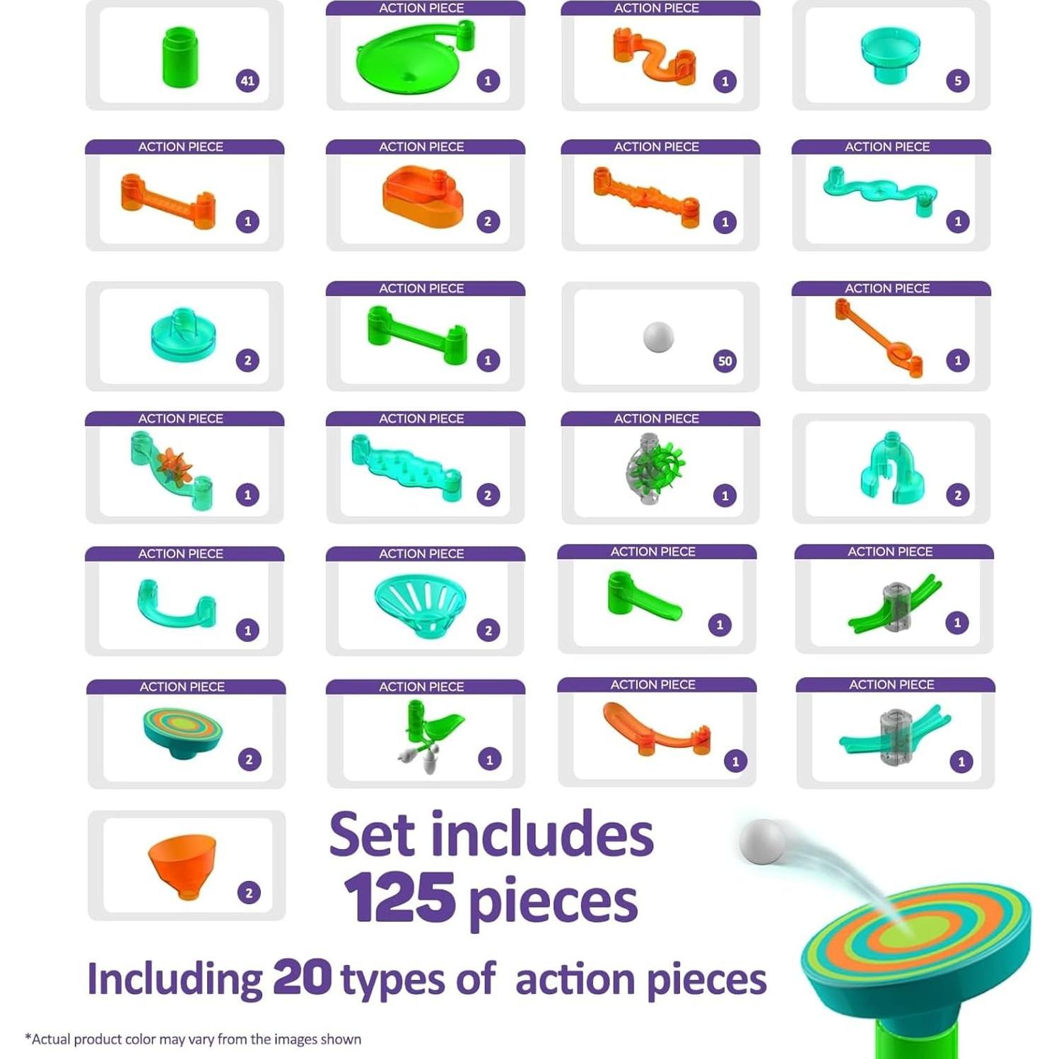 Conjunto Super de Canicas Marble Genius - 125 Piezas