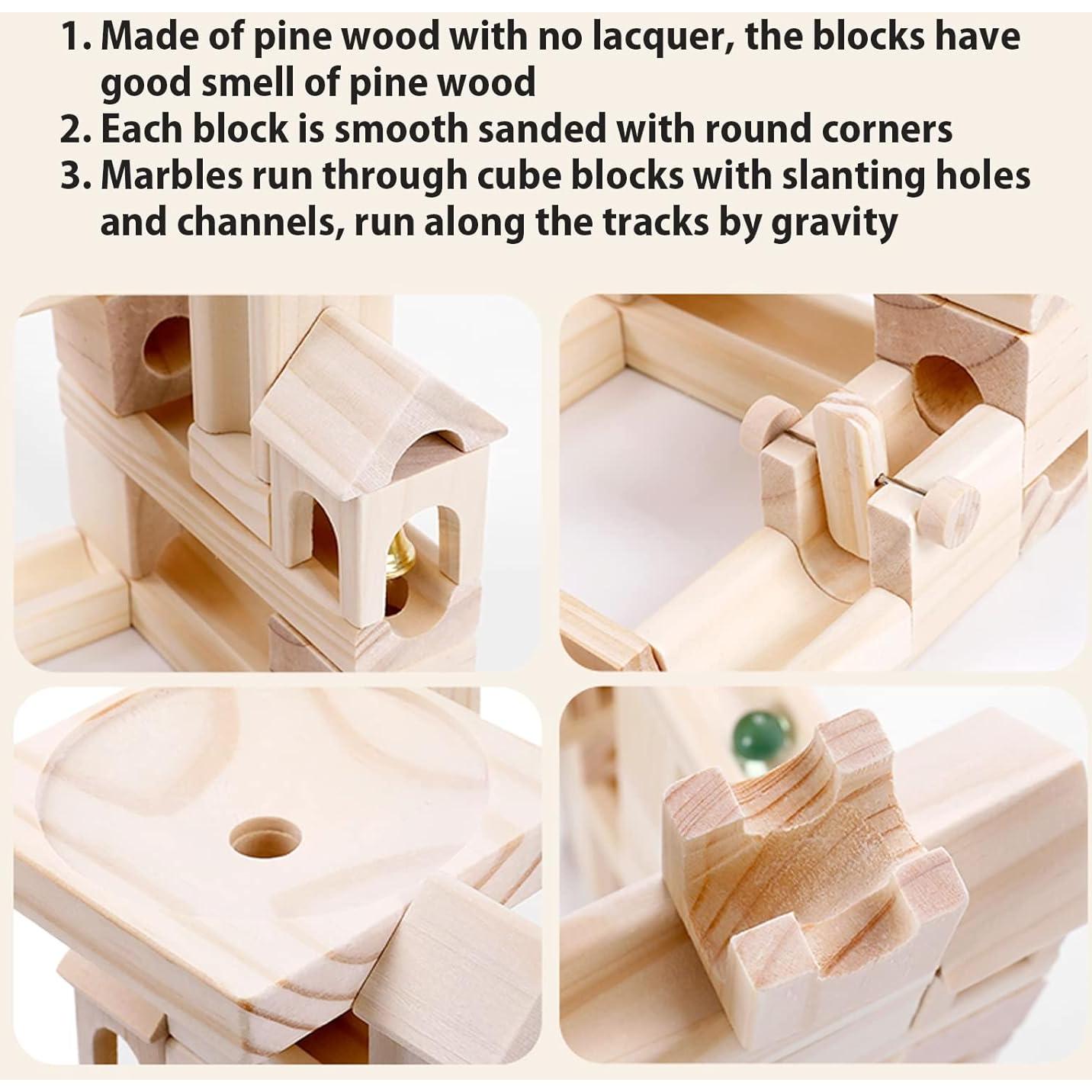 Pista de Canicas de Madera Onshine - Set de 80 Piezas para Niños