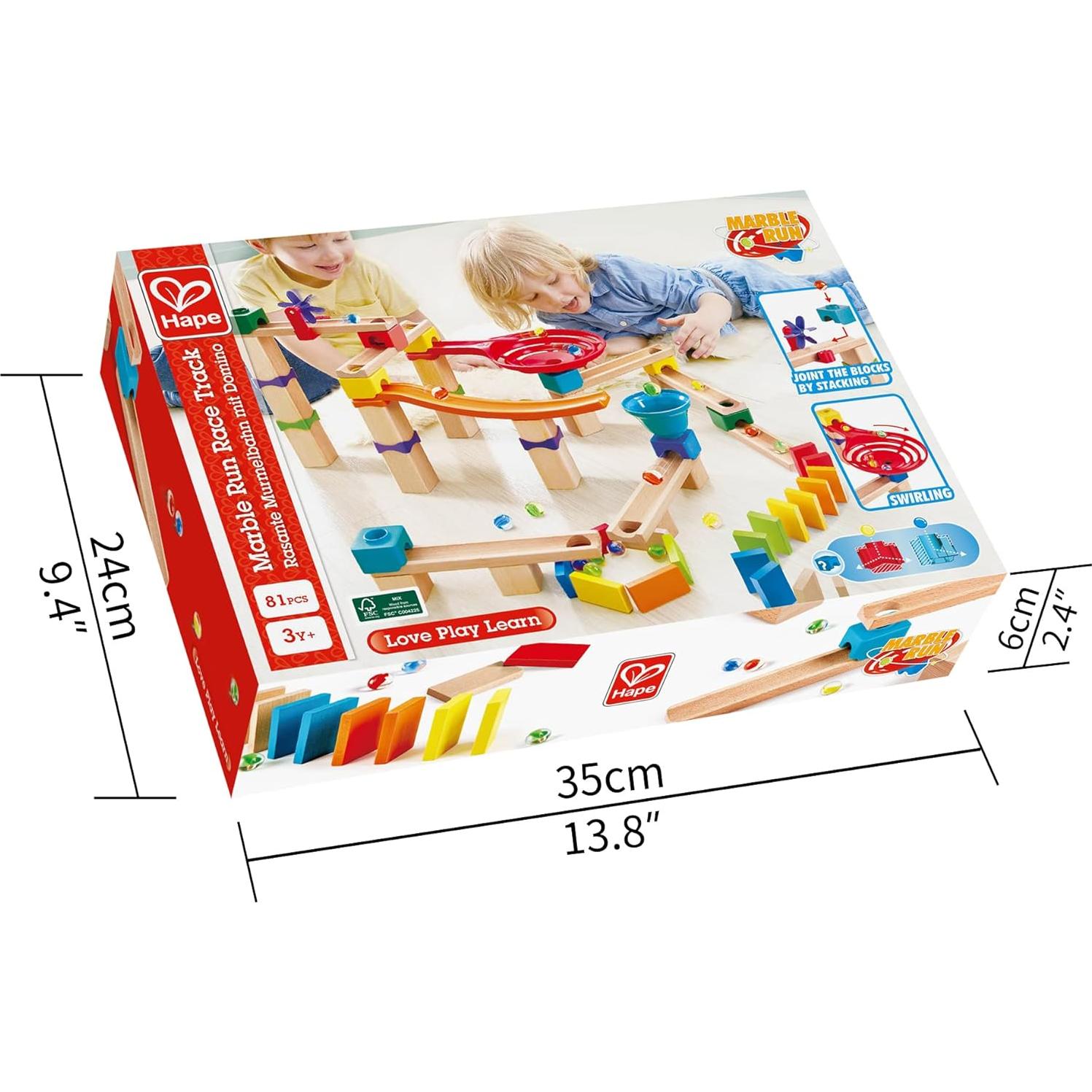 Pista de Carreras de Canicas Hape 81 Piezas Juguete Educativo