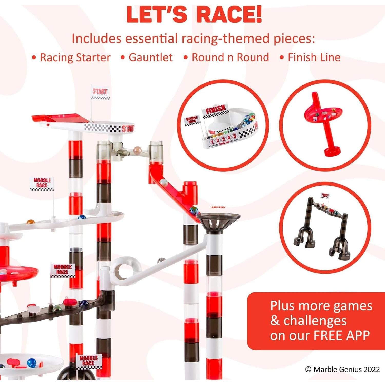 Conjunto de Carreras de Canicas Marble Genius 125 Piezas