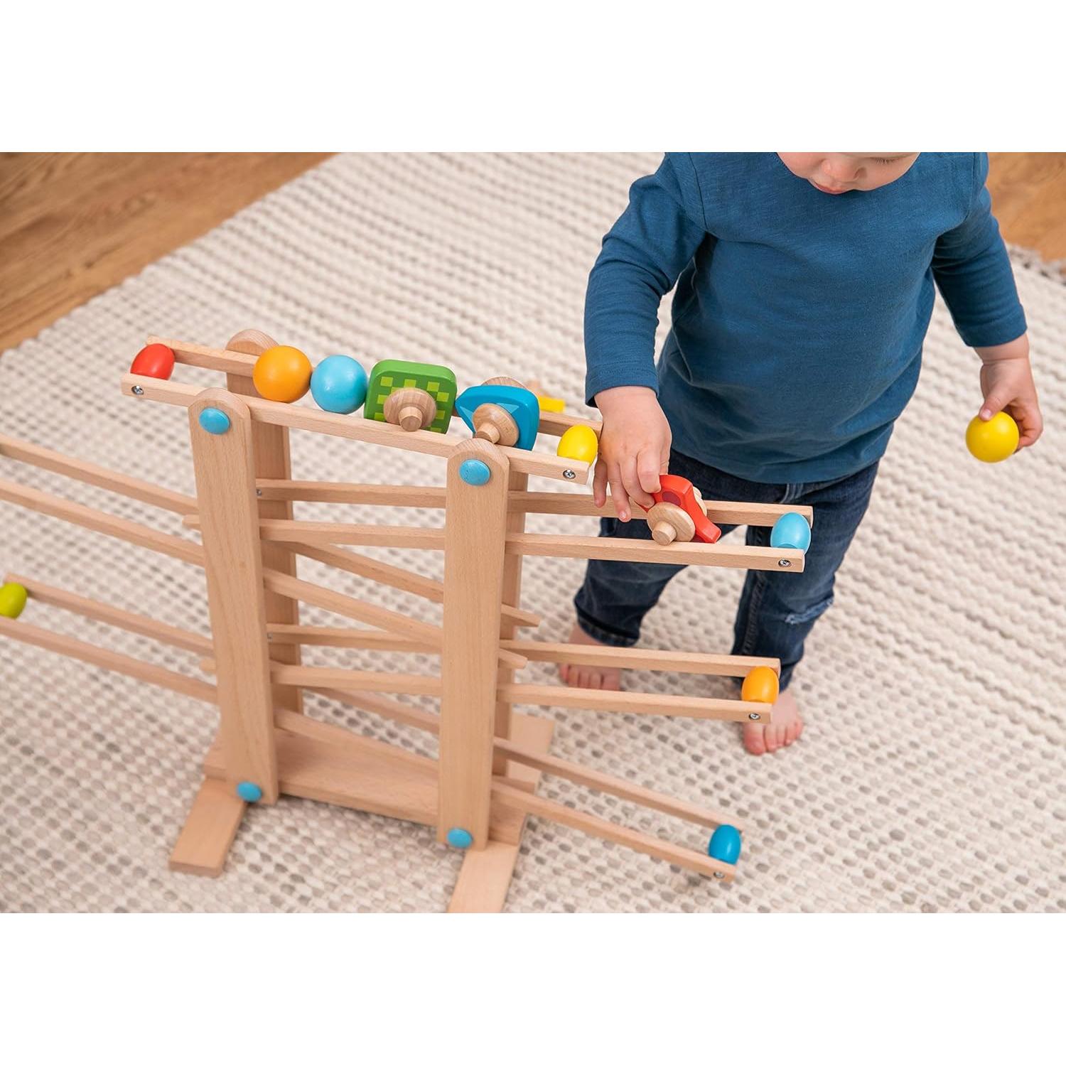 Pista de Canicas de Madera Fat Brain Toys 76 cm para Niños 2 Años