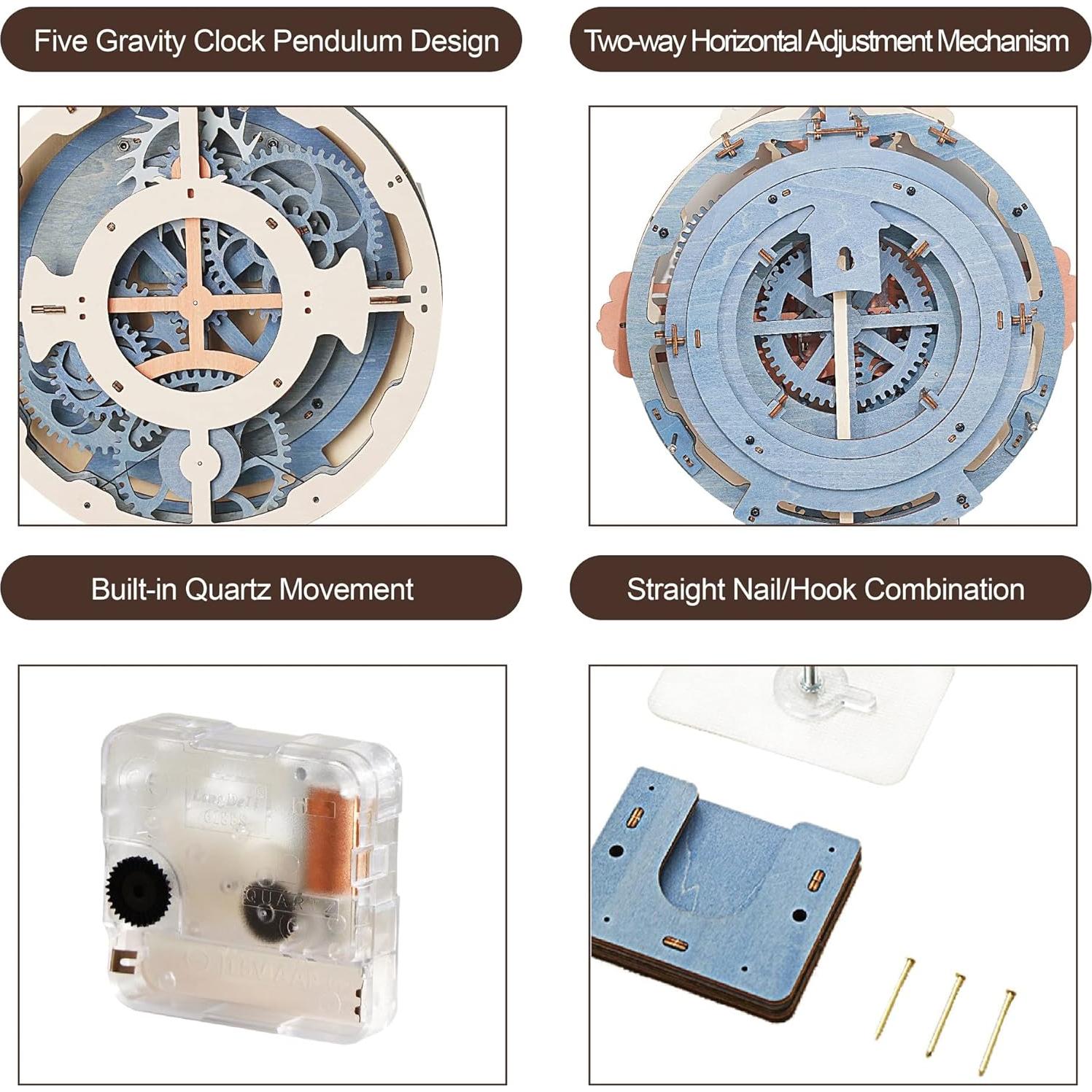 Puzzle de Madera ROKR Reloj 3D Notas Románticas 64.5x30 cm
