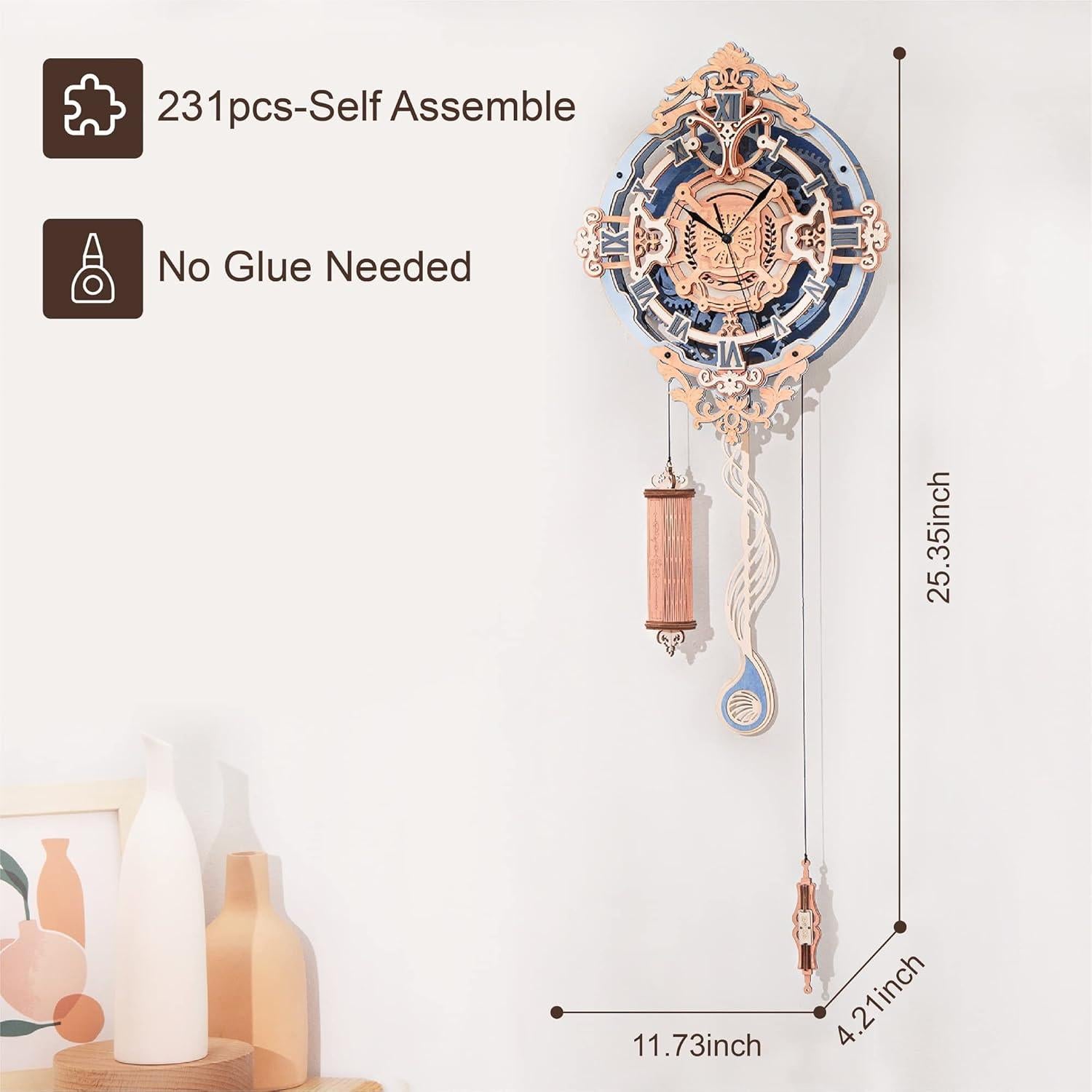 Puzzle de Madera ROKR Reloj 3D Notas Románticas 64.5x30 cm