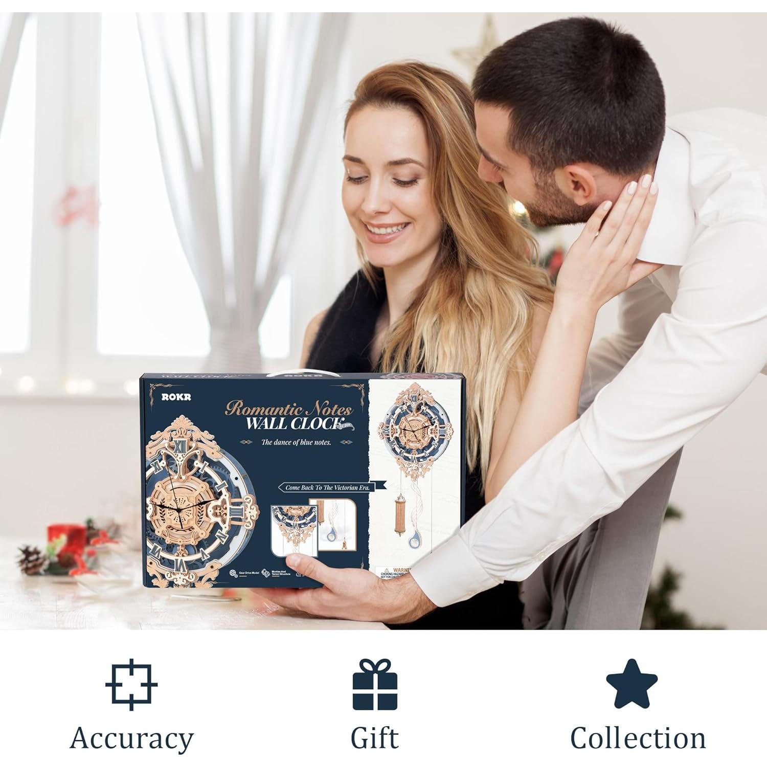 Puzzle de Madera ROKR Reloj 3D Notas Románticas 64.5x30 cm