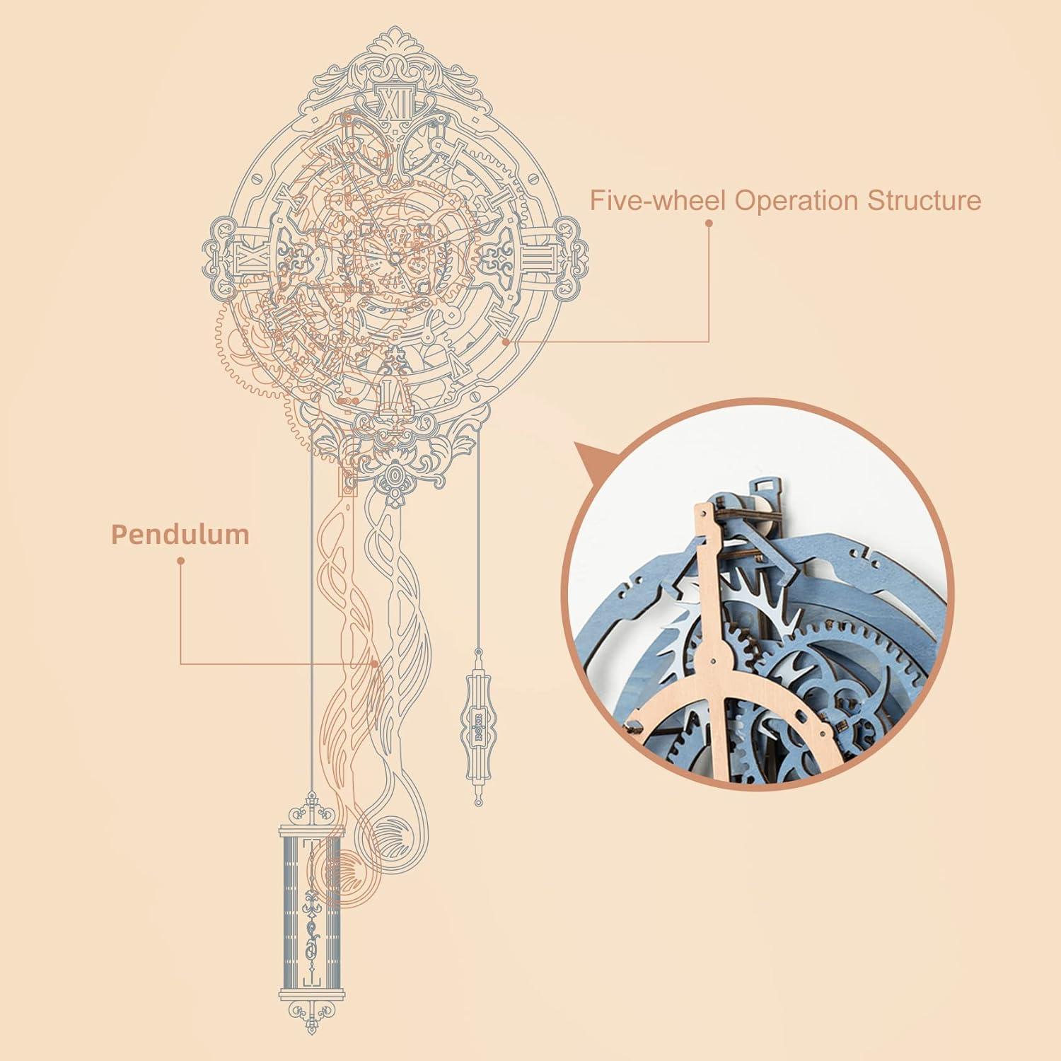 Puzzle de Madera ROKR Reloj 3D Notas Románticas 64.5x30 cm