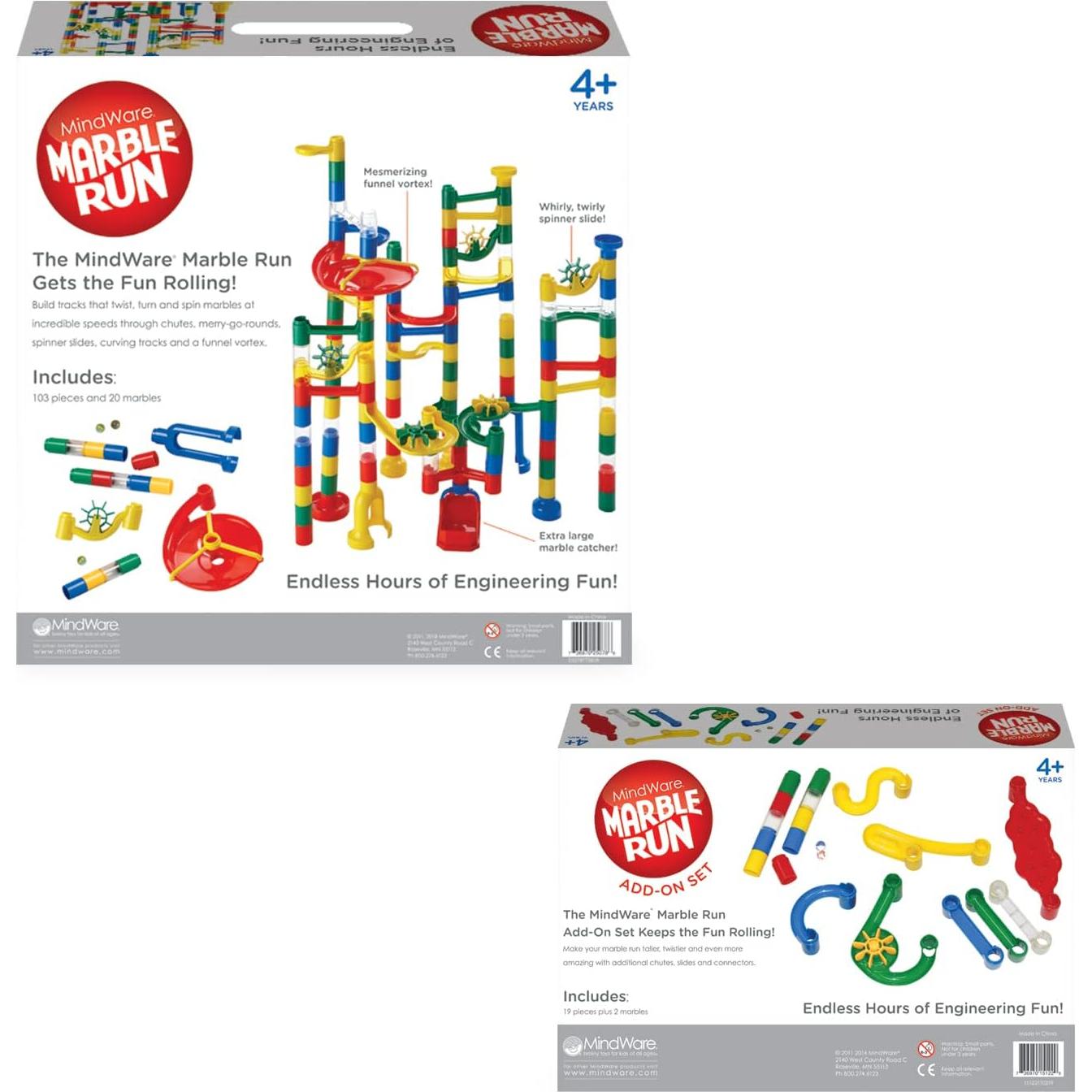 MindWare Marble Run - Set de Construcción 122 Piezas + 22 Canicas