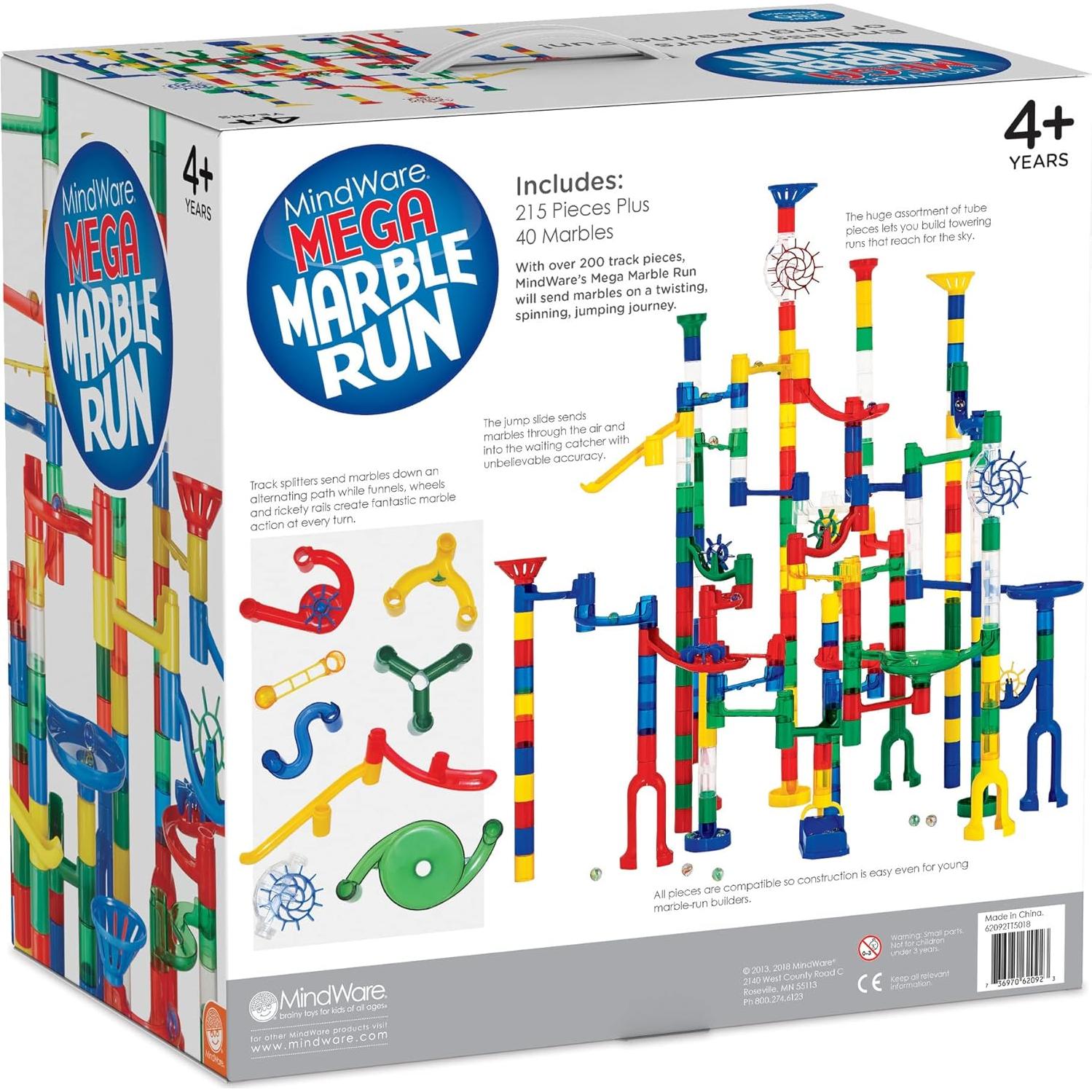 MindWare Mega Marble Run - Set de 215 Piezas y 40 Canicas