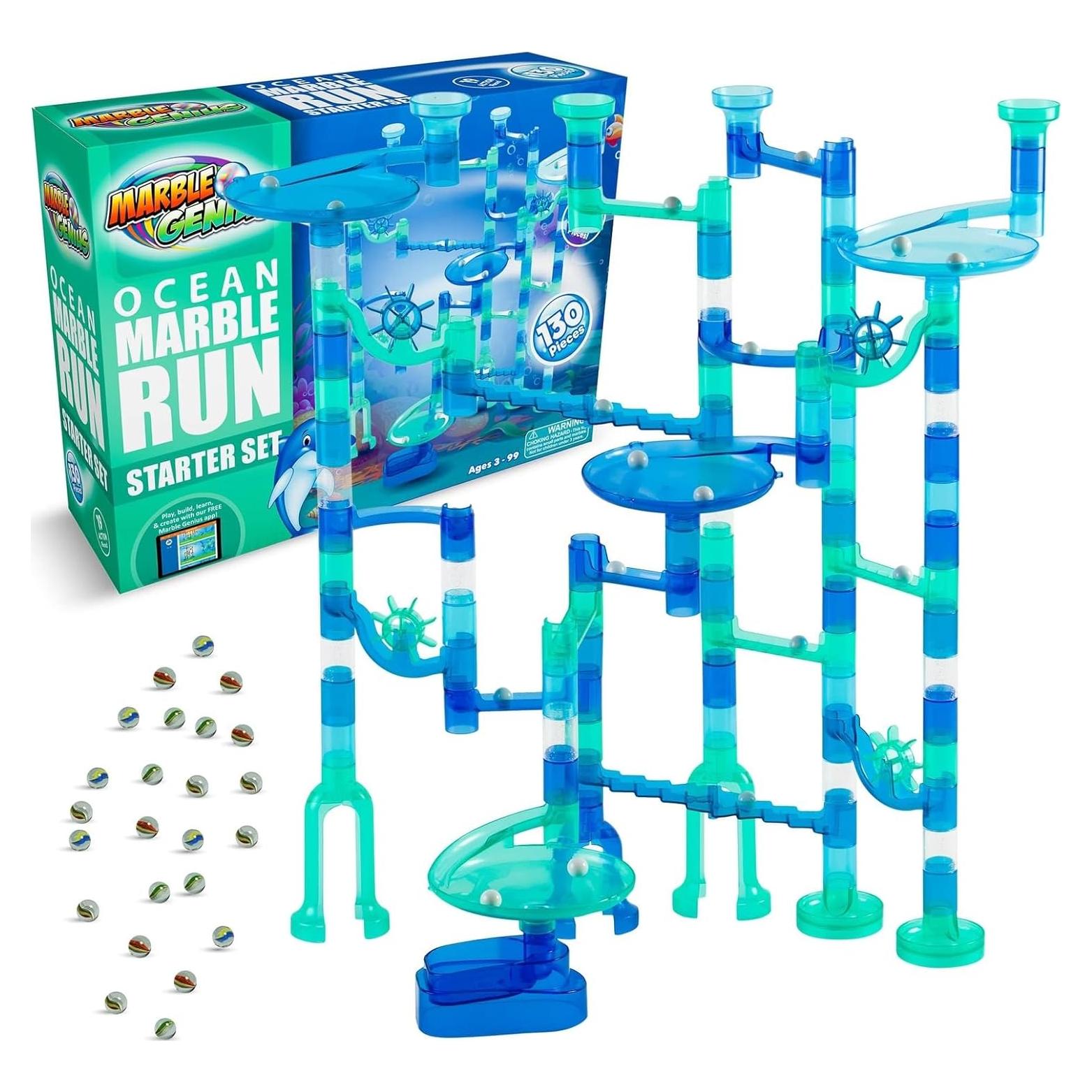 Conjunto de Carrera de Canicas Marble Genius Océano - 130 Piezas