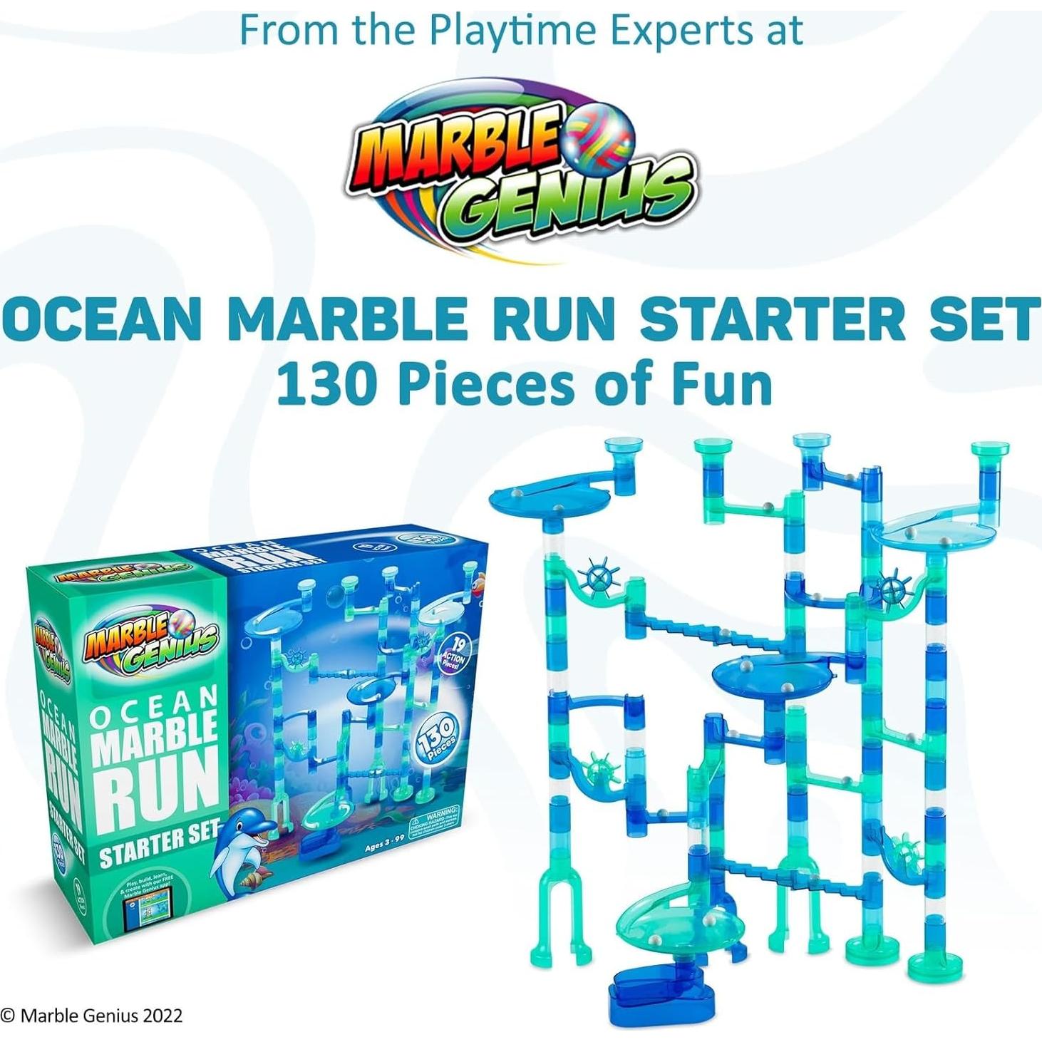 Conjunto de Carrera de Canicas Marble Genius Océano - 130 Piezas