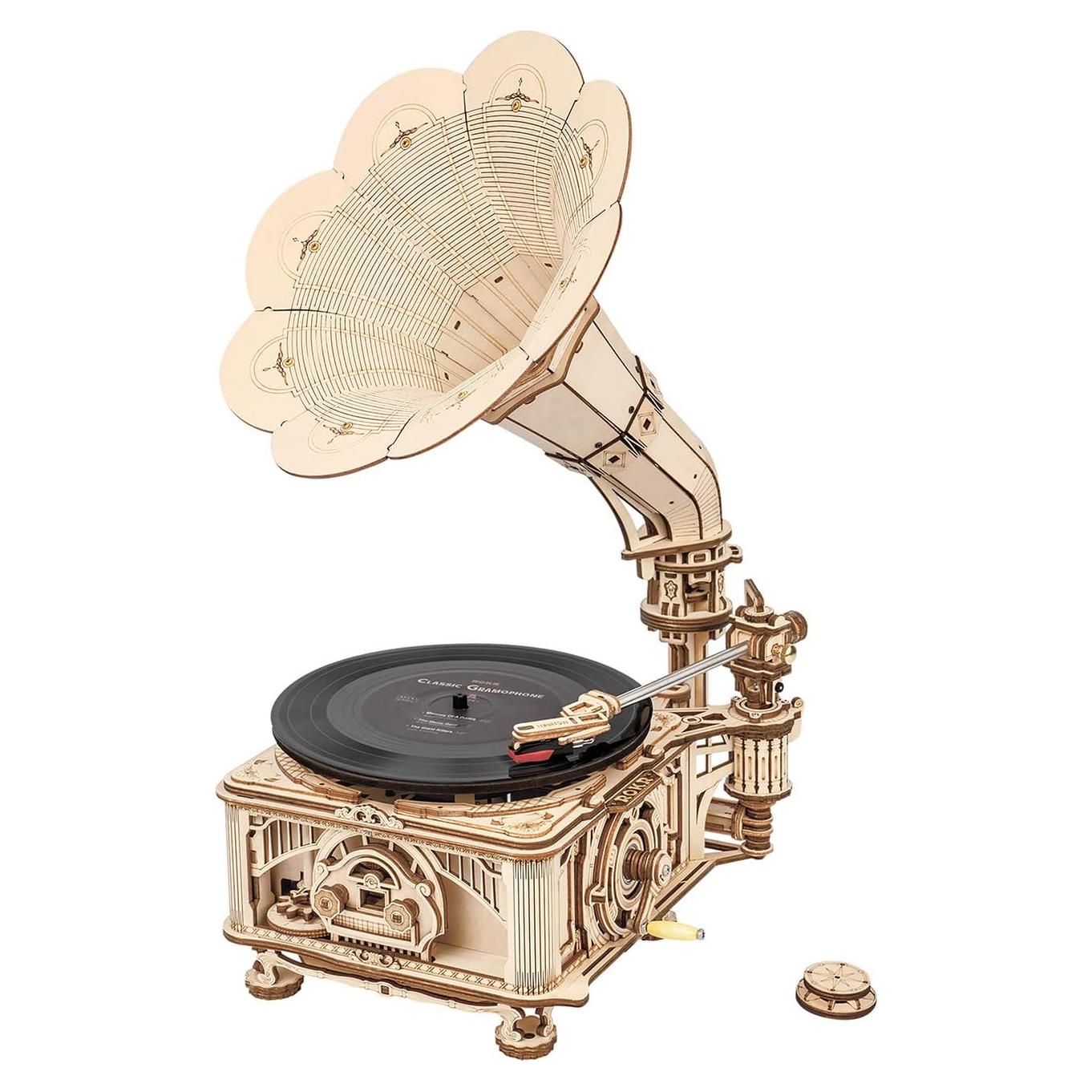 Rompecabezas 3D ROKR Gramófono Mecánico 1:1 para Adultos