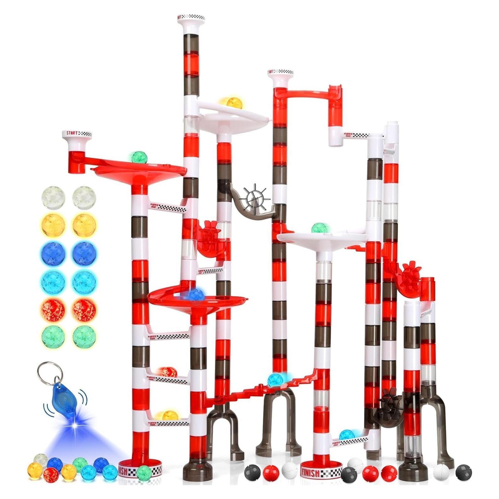 Juego de Carrera de Canicas WTOR 216 Piezas con Luz UV