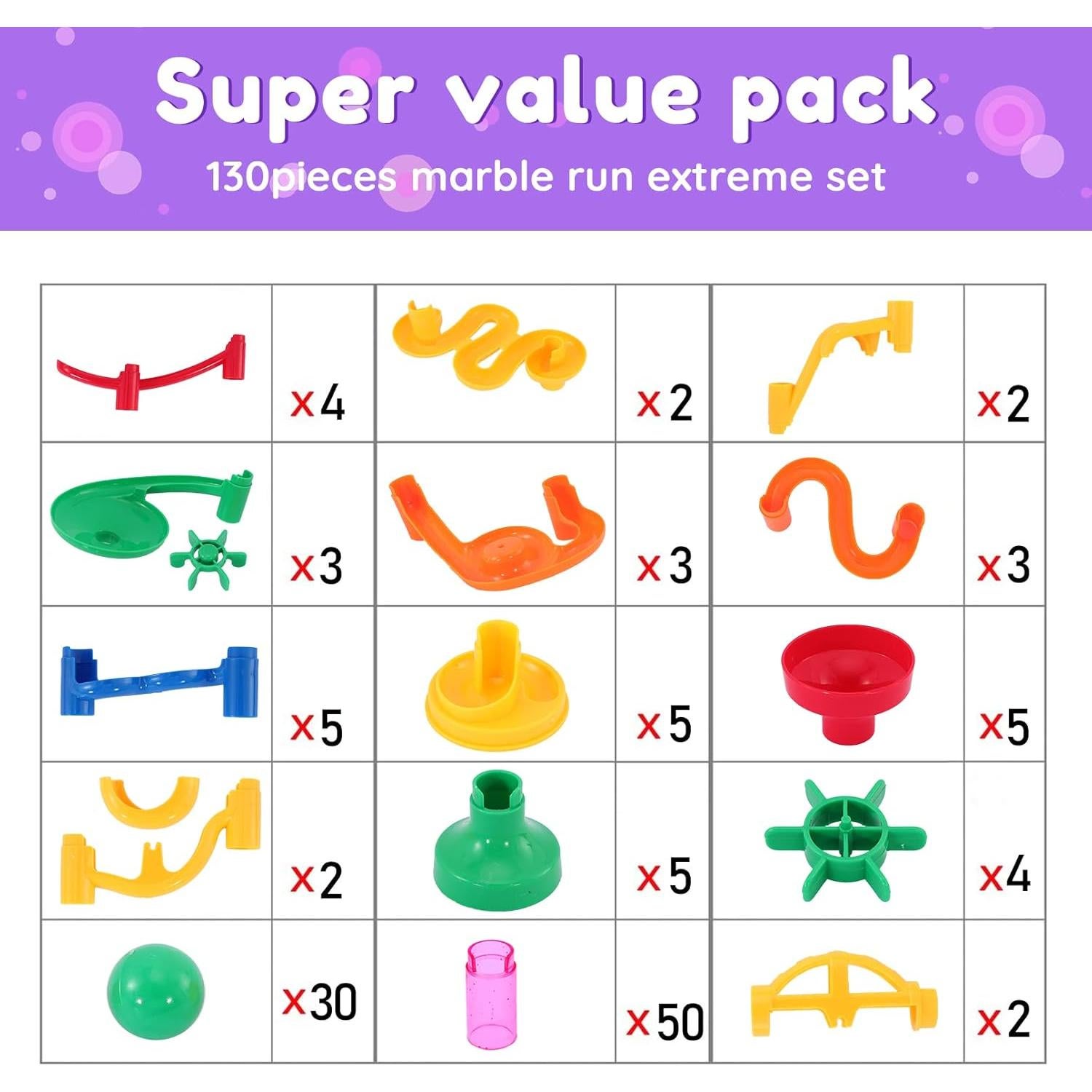 Juego de Carrera de Canicas COSBAY 133 Piezas Educativo