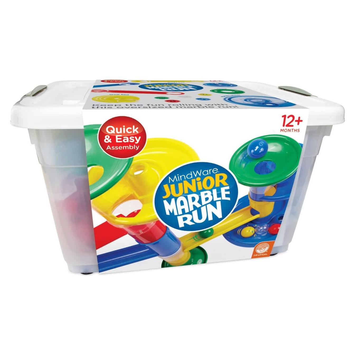 Junior Marble Run - My First Marble Run Set - Toddler Building Game - Marble Maze Toddler Building Toy Set with Oversized Marble Track Pieces and 5 Giant Marbles for Kids 12 Months and Up