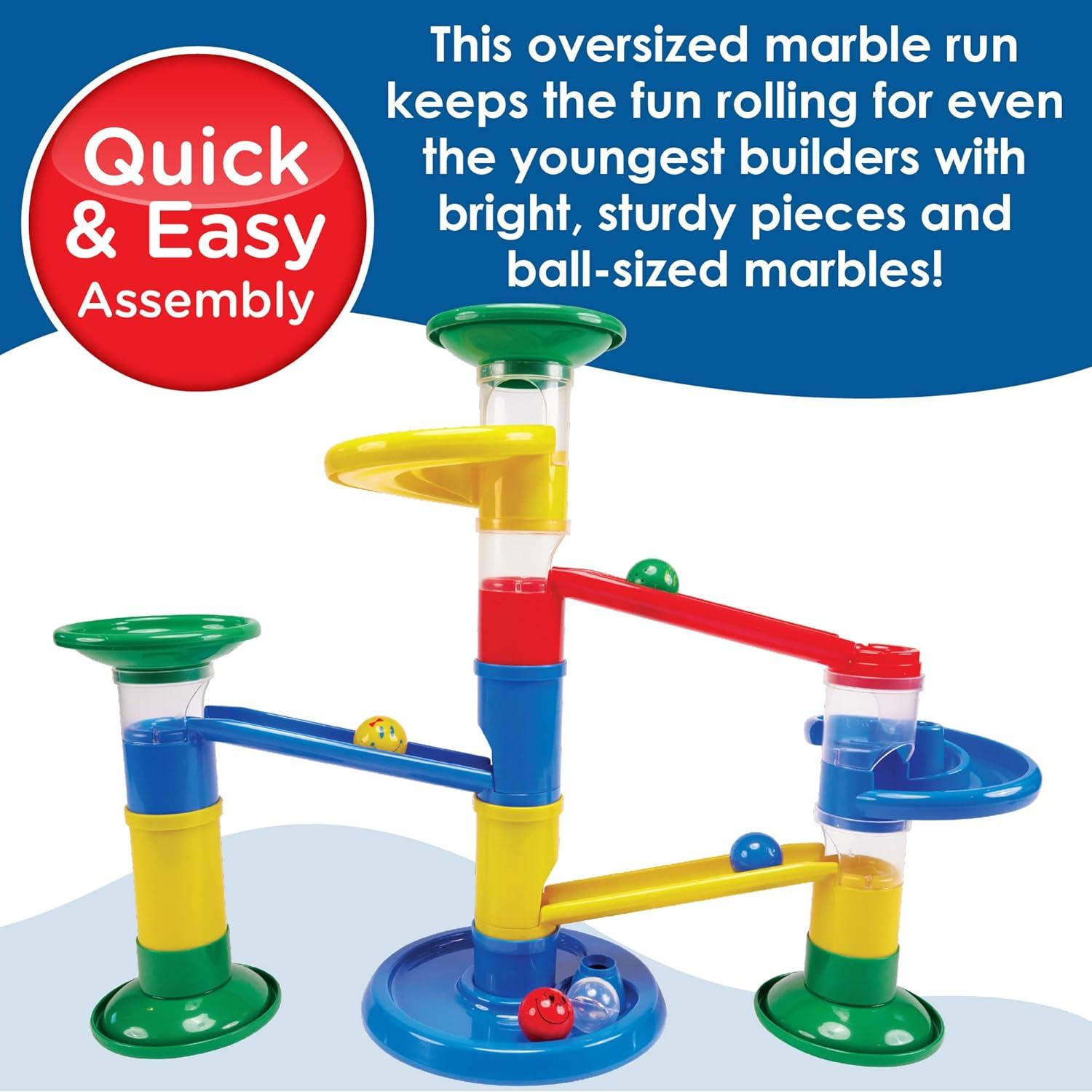 Junior Marble Run - My First Marble Run Set - Toddler Building Game - Marble Maze Toddler Building Toy Set with Oversized Marble Track Pieces and 5 Giant Marbles for Kids 12 Months and Up