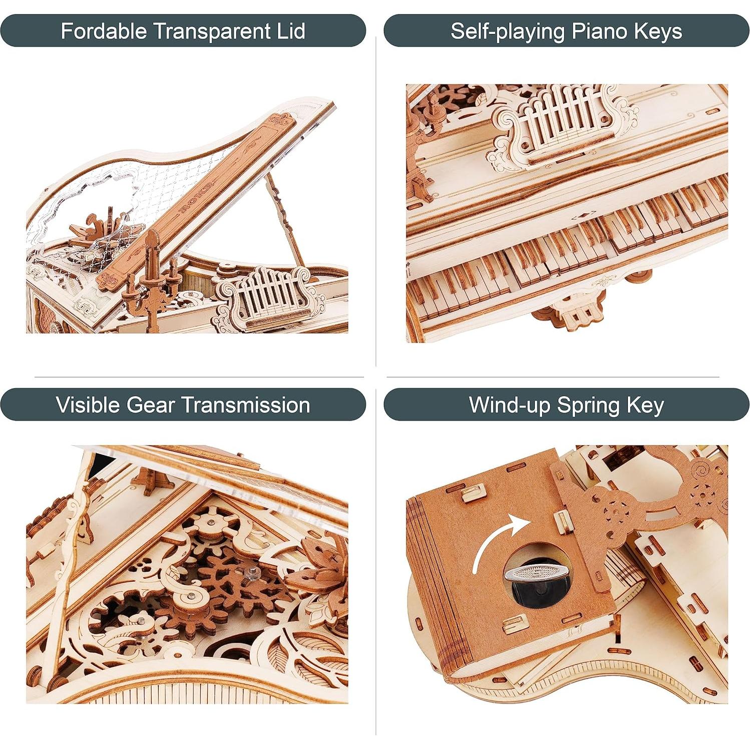 Rompecabezas 3D ROKR Piano Mágico 223 Piezas 14x17x16.8cm